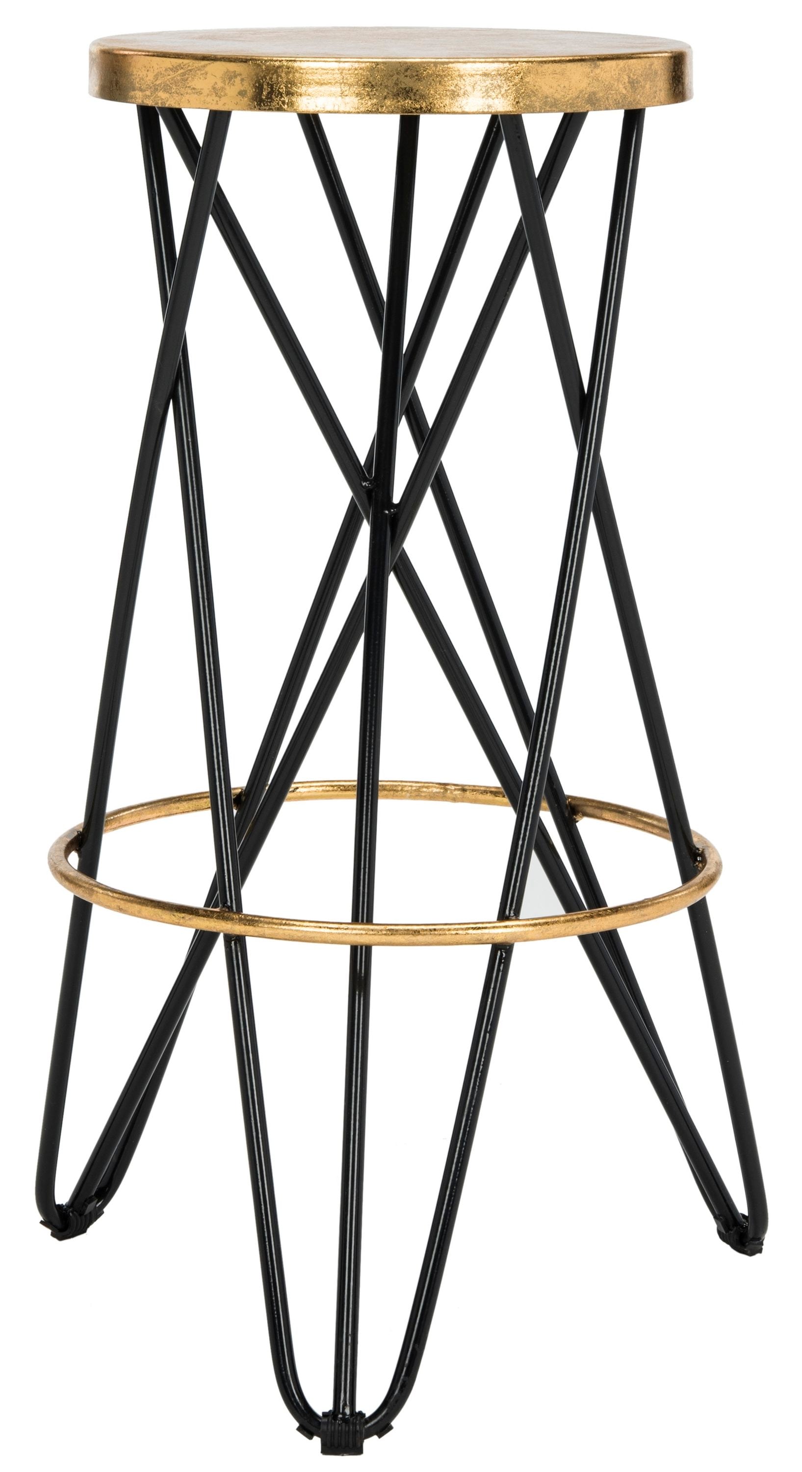 Lorna Black and Gold Hairpin Leg Bar Stool