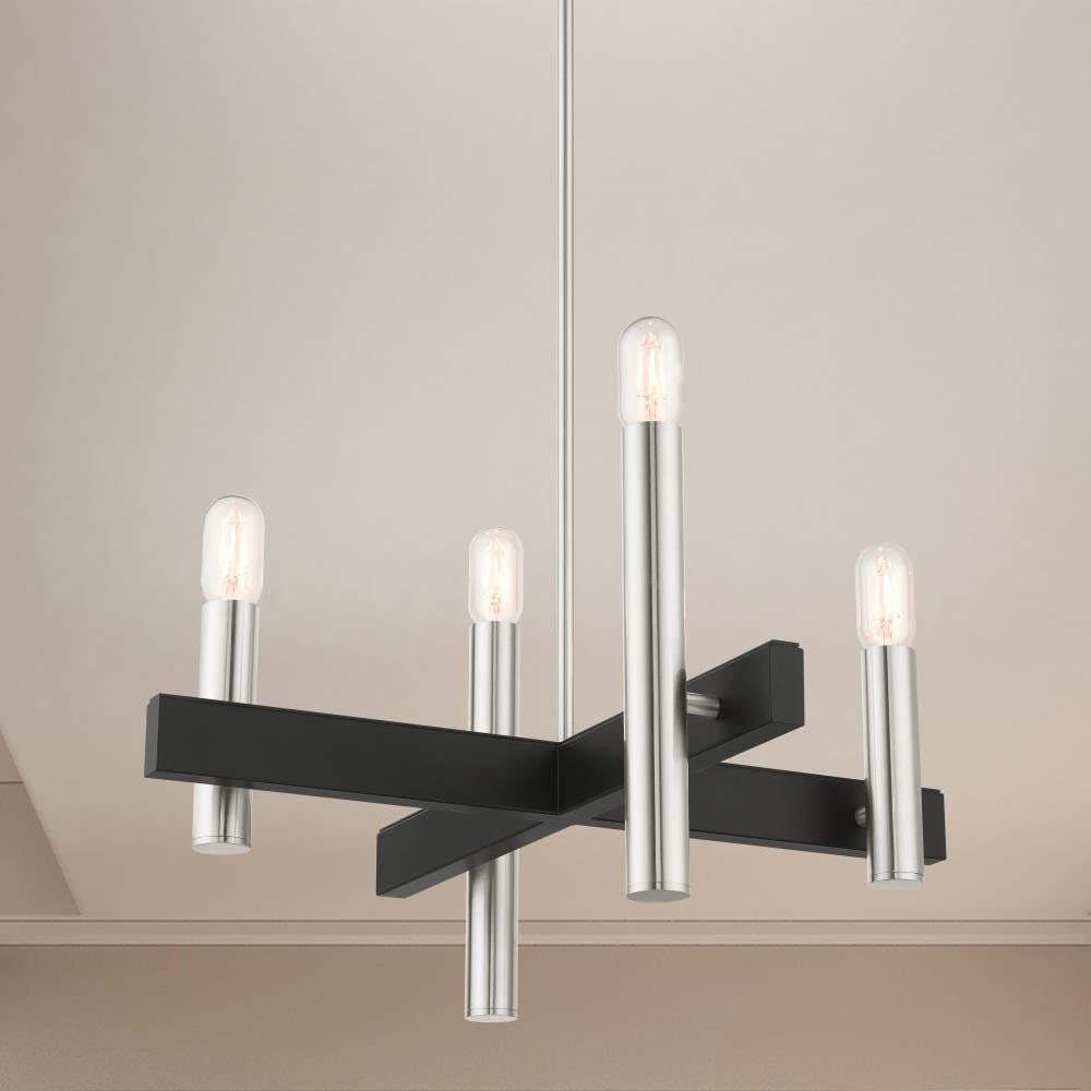 Scandinavian Skyline 4-Light Brushed Nickel Candle Chandelier
