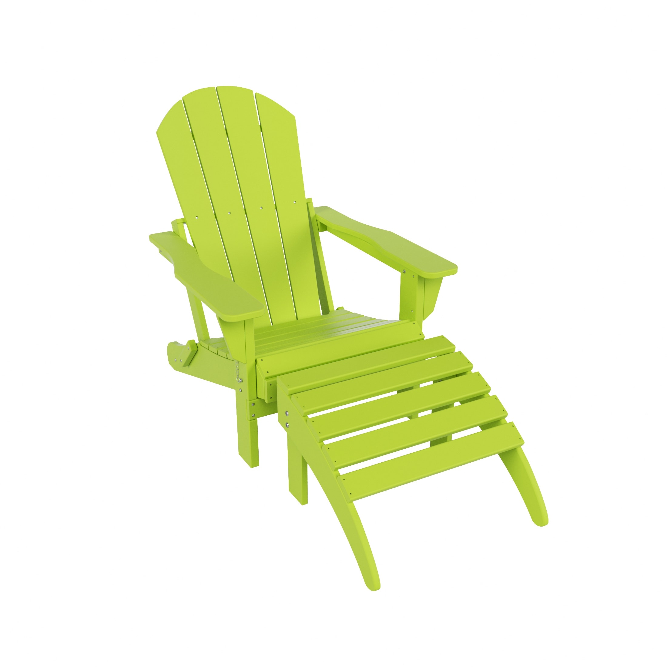 Westin Furniture 2001ADOT-LM Laguna Lime HDPE Frame Stationary Adirondack Chair with Slat Seat