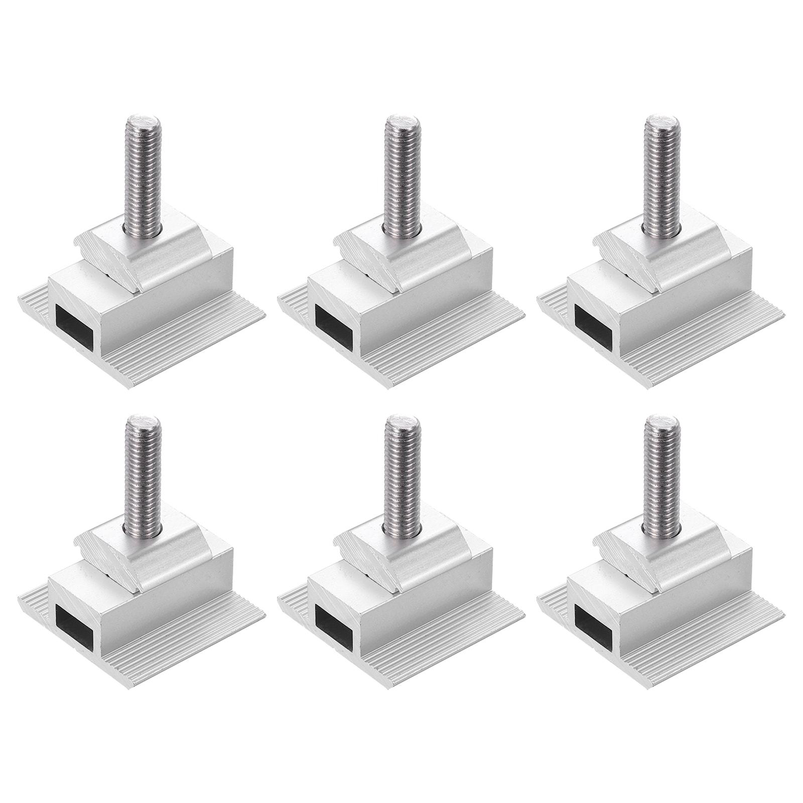Unique Bargains Adjustable Solar End Clamp Solar Panel Mount Bracket Roof Mounting Clamps Silver Aluminum System Install Accessories 35mm Pack of 6 #S25093001UX2747