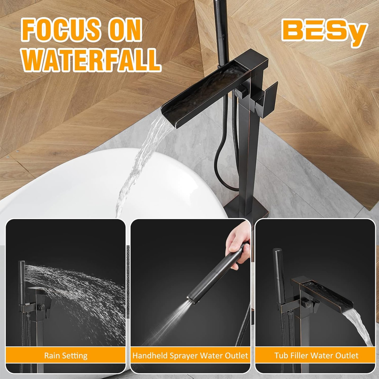 BYH B-FBF001-ORB Roman-Tub-Faucets - View #5