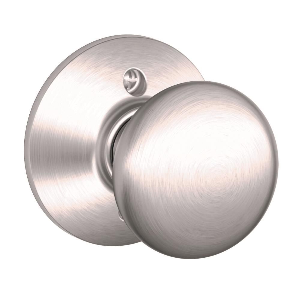 Schlage F170 PLY Plymouth Satin Chrome No Deadbolt Dummy Door Knob in ...