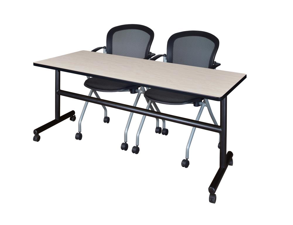 Regency MKFT7230PL23BK Training Off-white 4-Person Training Table (72-in W x 29-in H)
