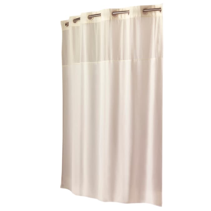 Polyester Beige Solid Shower Curtain, Does A 100 Polyester Shower Curtain Need Liner