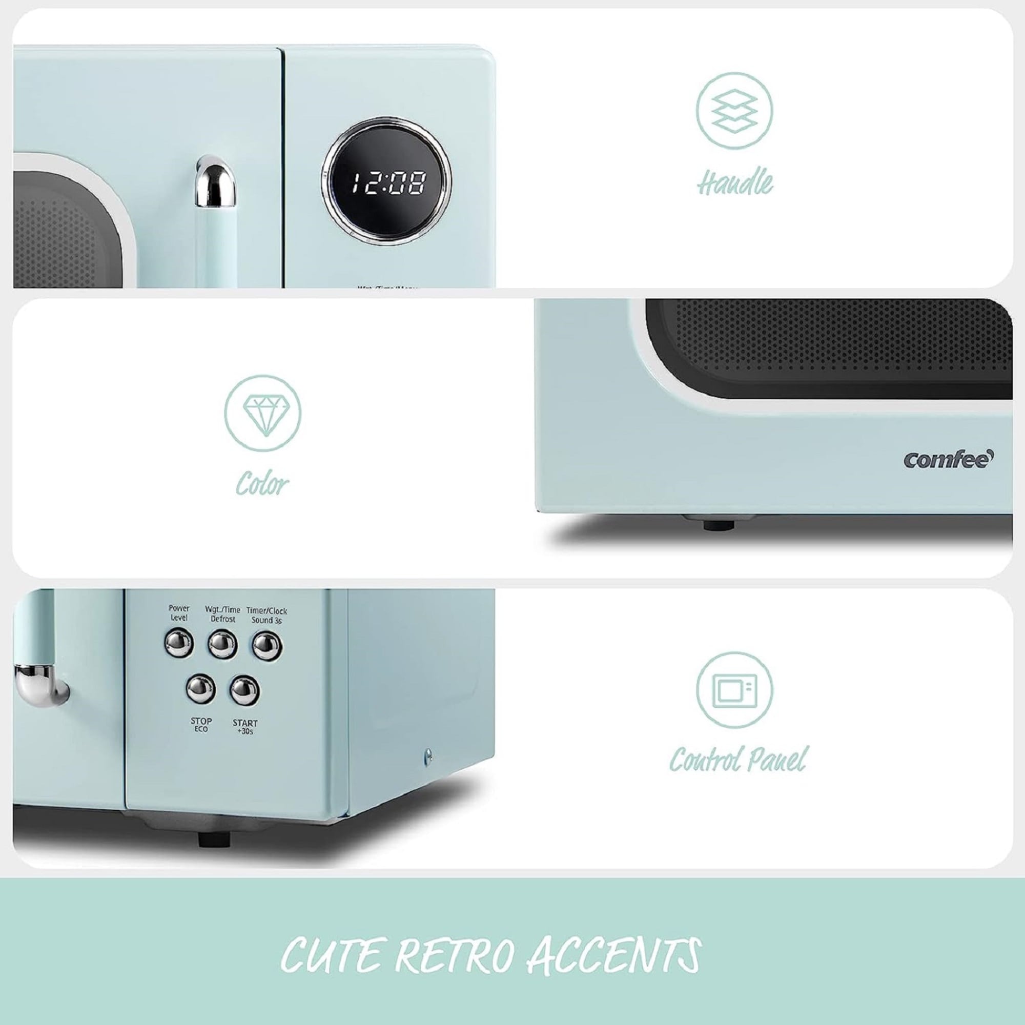 Cute Green Retro Countertop Microwave Oven - Comfee – Comfee