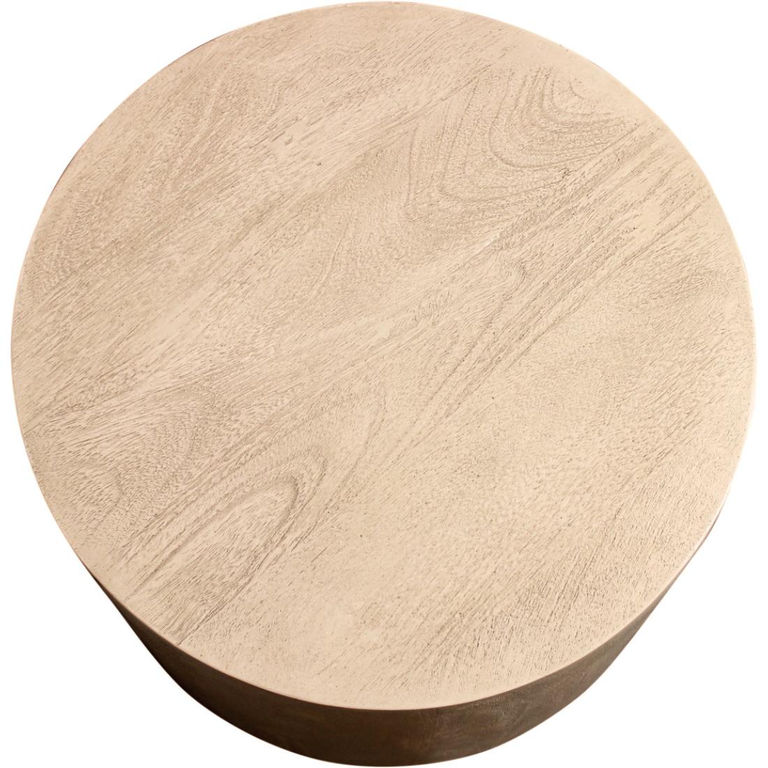 HomeRoots 4000571195 20-in W x 16-in H Natural Wood Round Modern End Table