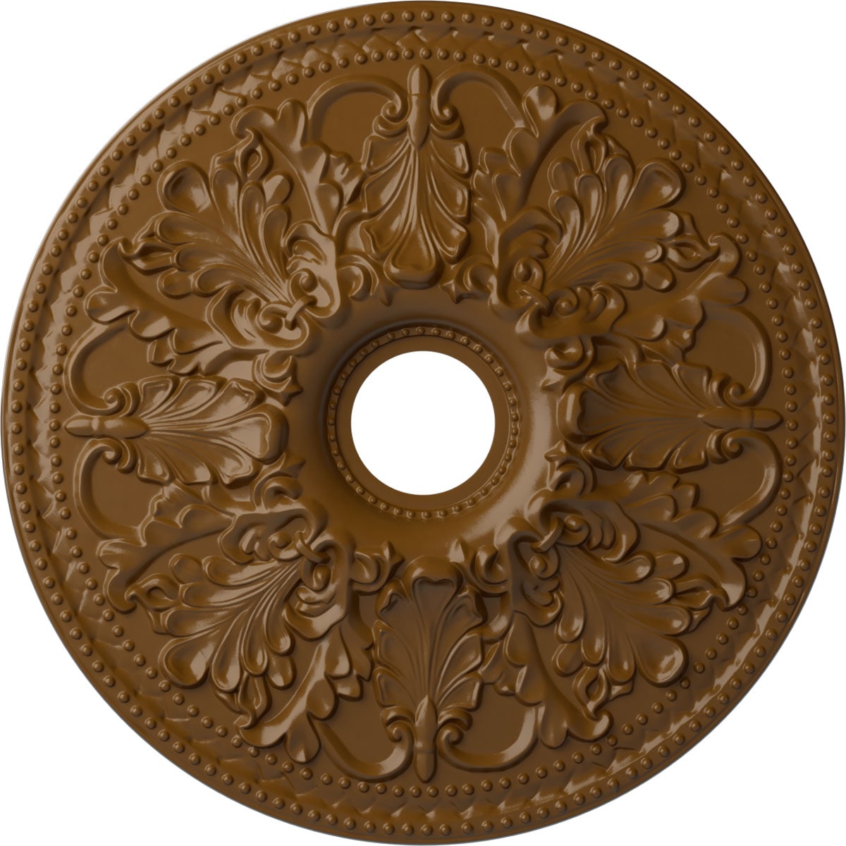 Ekena Millwork CM23ASSTF Ashley 23.875-in W x 23.875-in L Painted Smokey Topaz Polyurethane Whole Ceiling Medallion