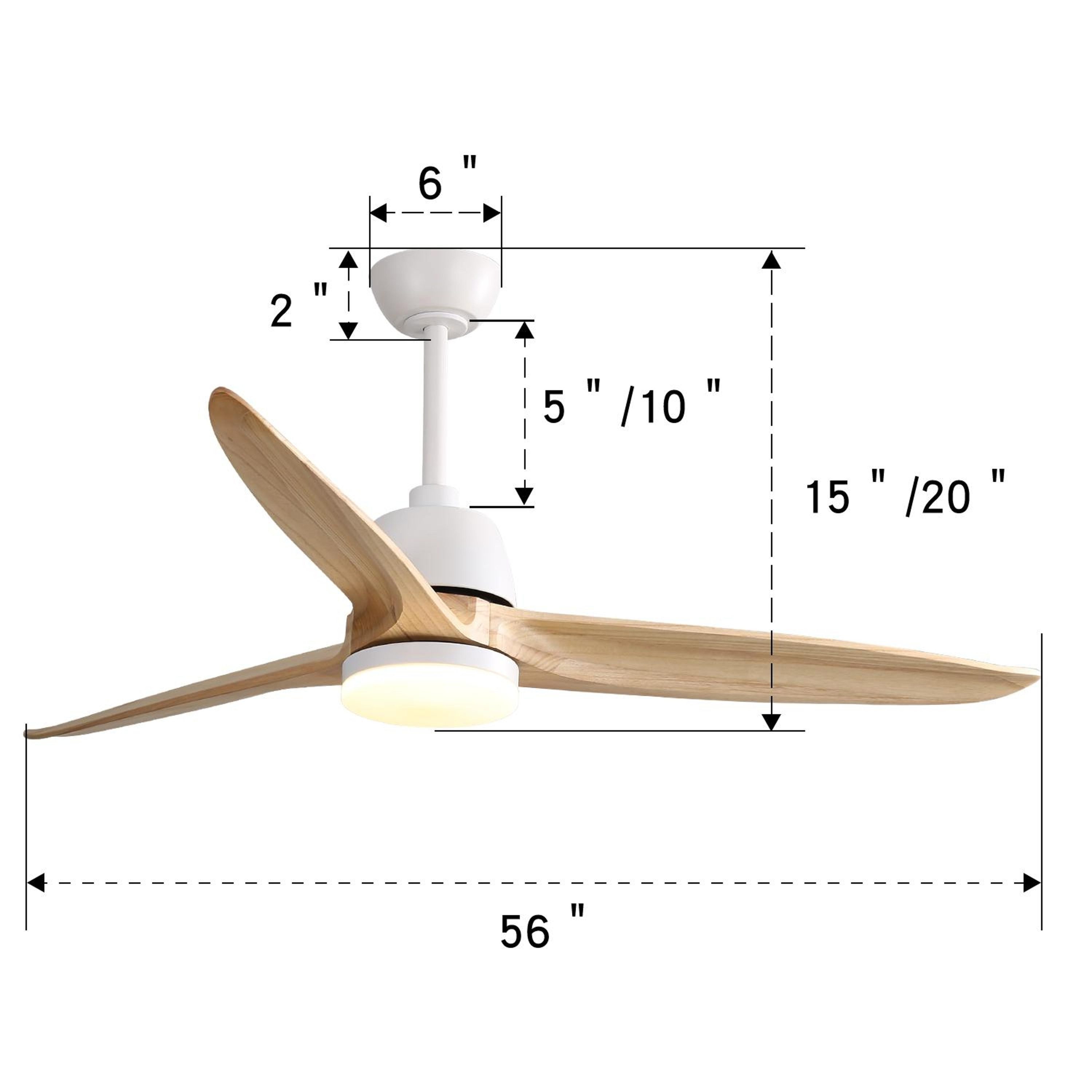 Bayfeve Adjustable Ceiling Fan 56-in White Color-changing Integrated ...