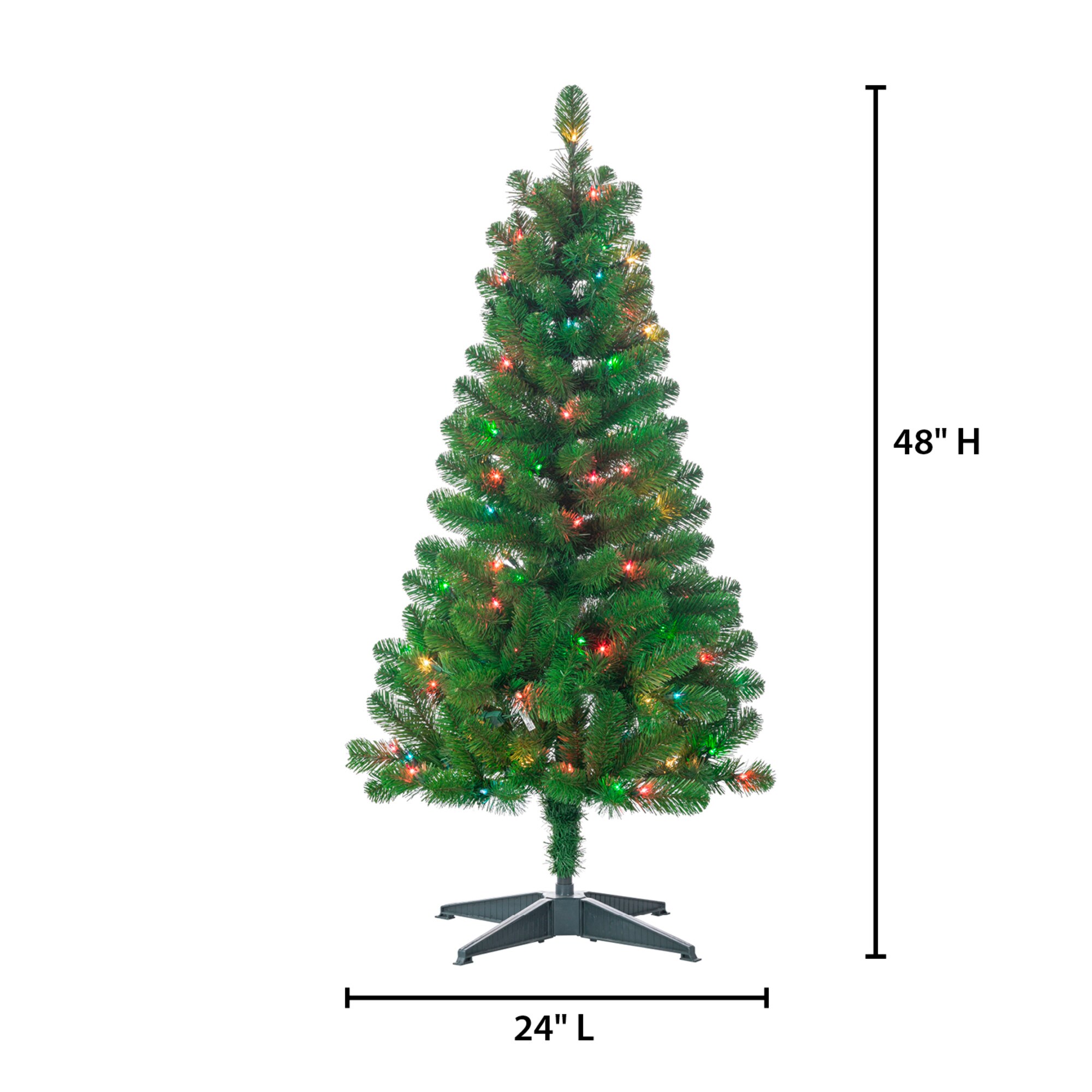 4ft pre lit christmas tree multicolor lights