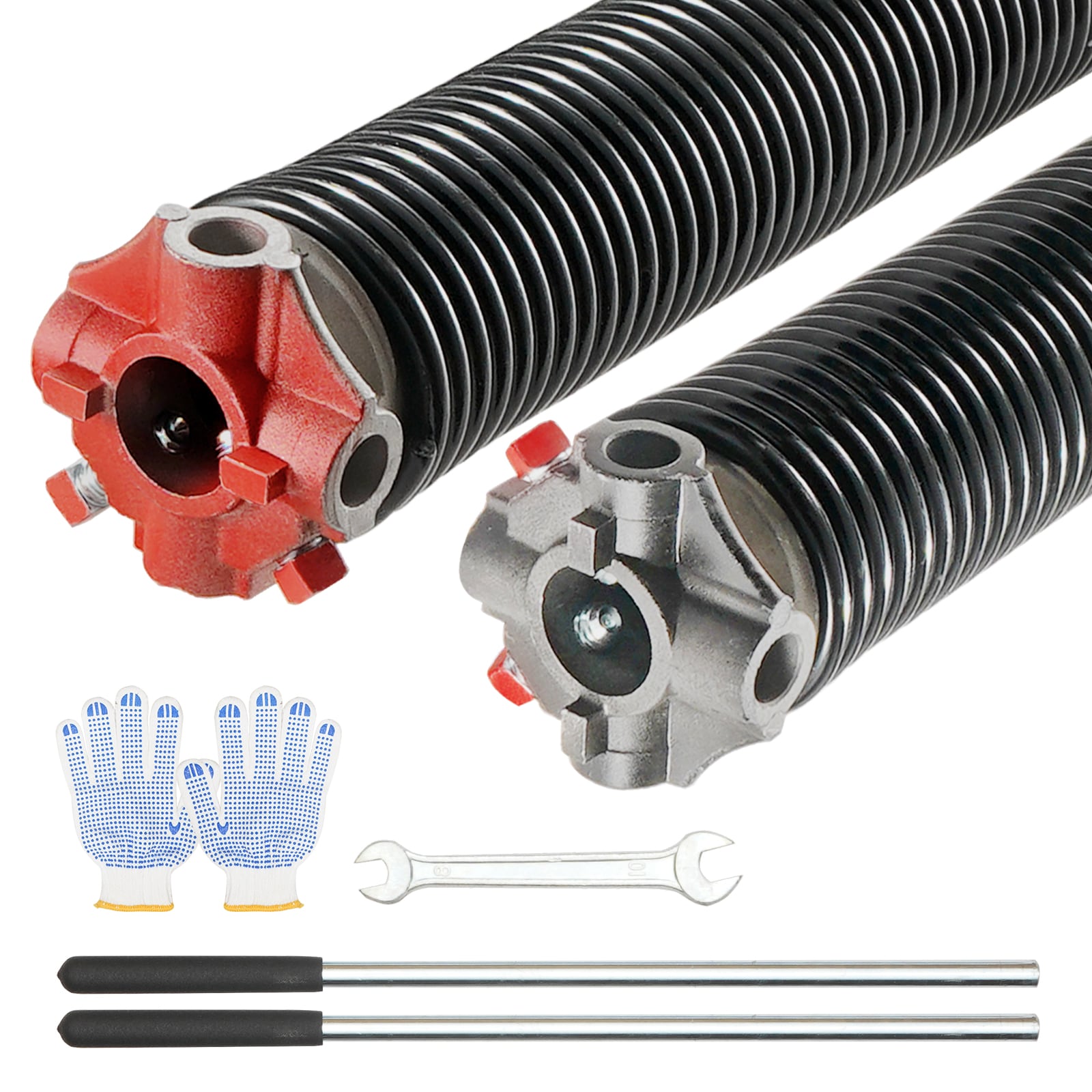 VEVOR CKMDH0250X2X0138FV0 2 PCs Garage Door Torsion Springs High Carbon Steel 82B + Cast Aluminum ADC12 Steel Garage Door Torsion spring