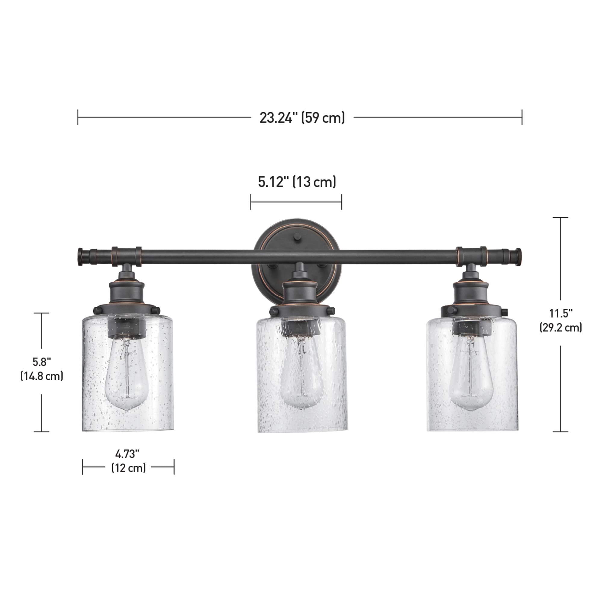 Globe Electric 23.24-in 3-Light Bronze Vintage Vanity Light 51415 at ...