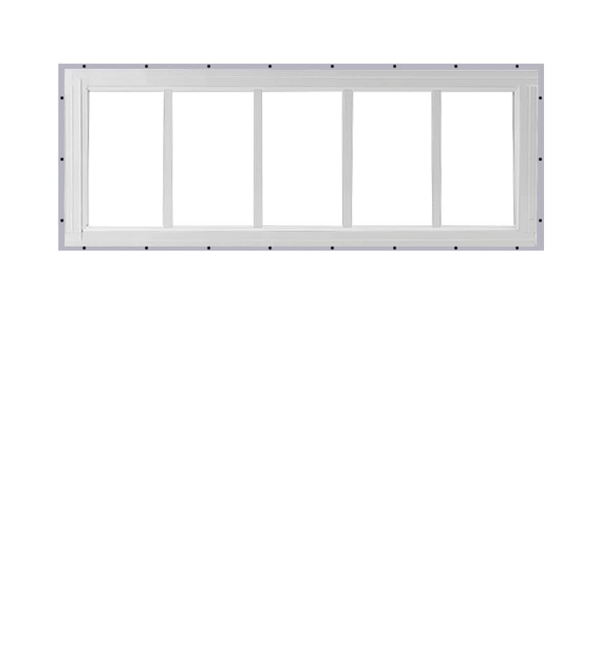 Shed Windows and More 1029WJ Fixed Transom 10 in x 29 in White Aluminum Window (J-Channel Mount) Fixed Window Tempered Glass