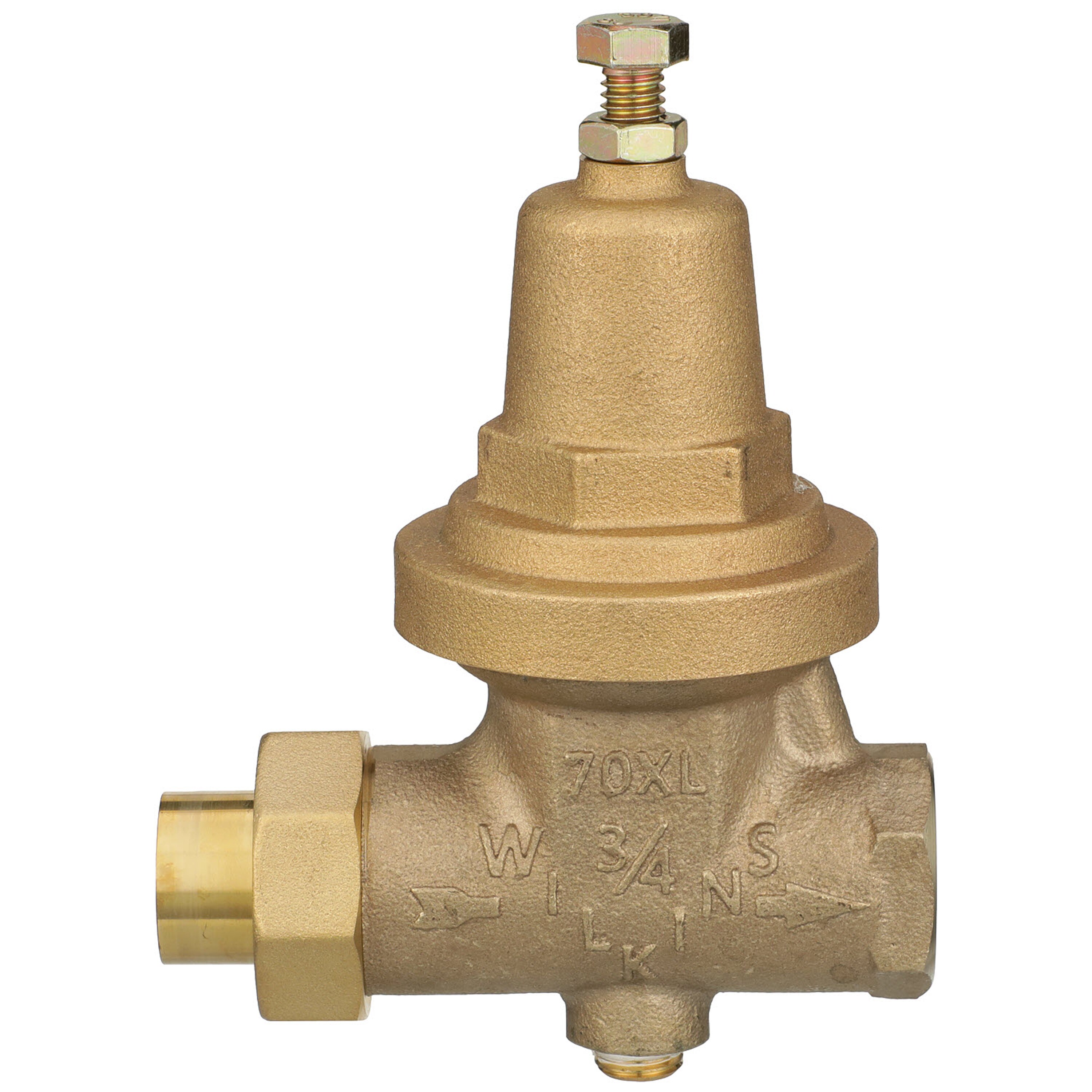 Zurn Wilkins 34-70XLCP 3/4-in Copper Sweat Bronze Pressure Reducing Valve