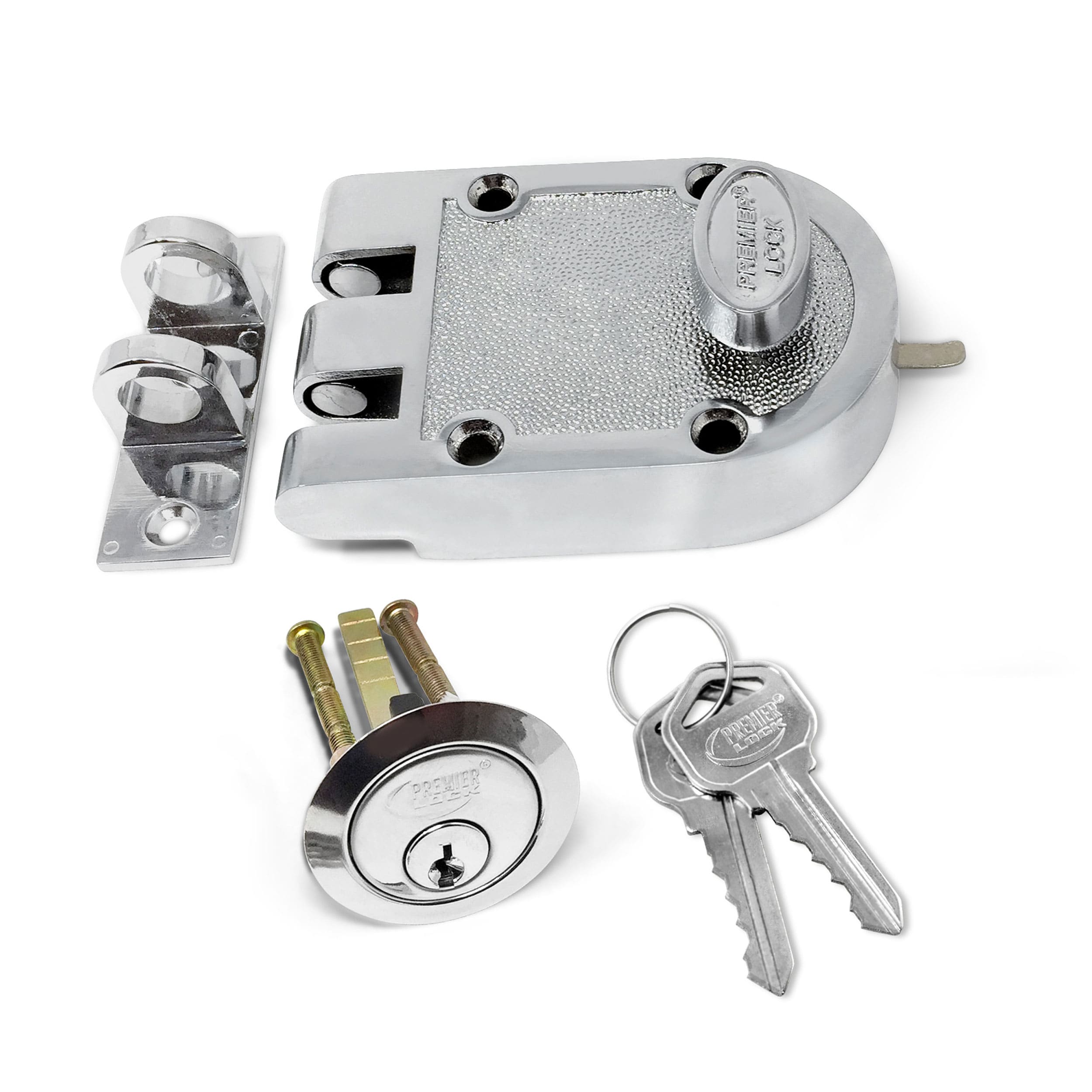 Premier Lock JP02FC Bright Chrome Single Cylinder Deadbolt