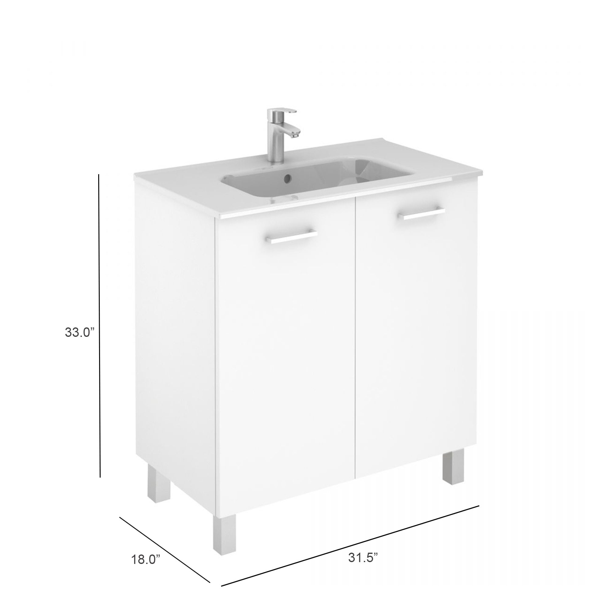 WS Bath Collections LOGIC 80 WG Bath-Vanity-Combo - View #6