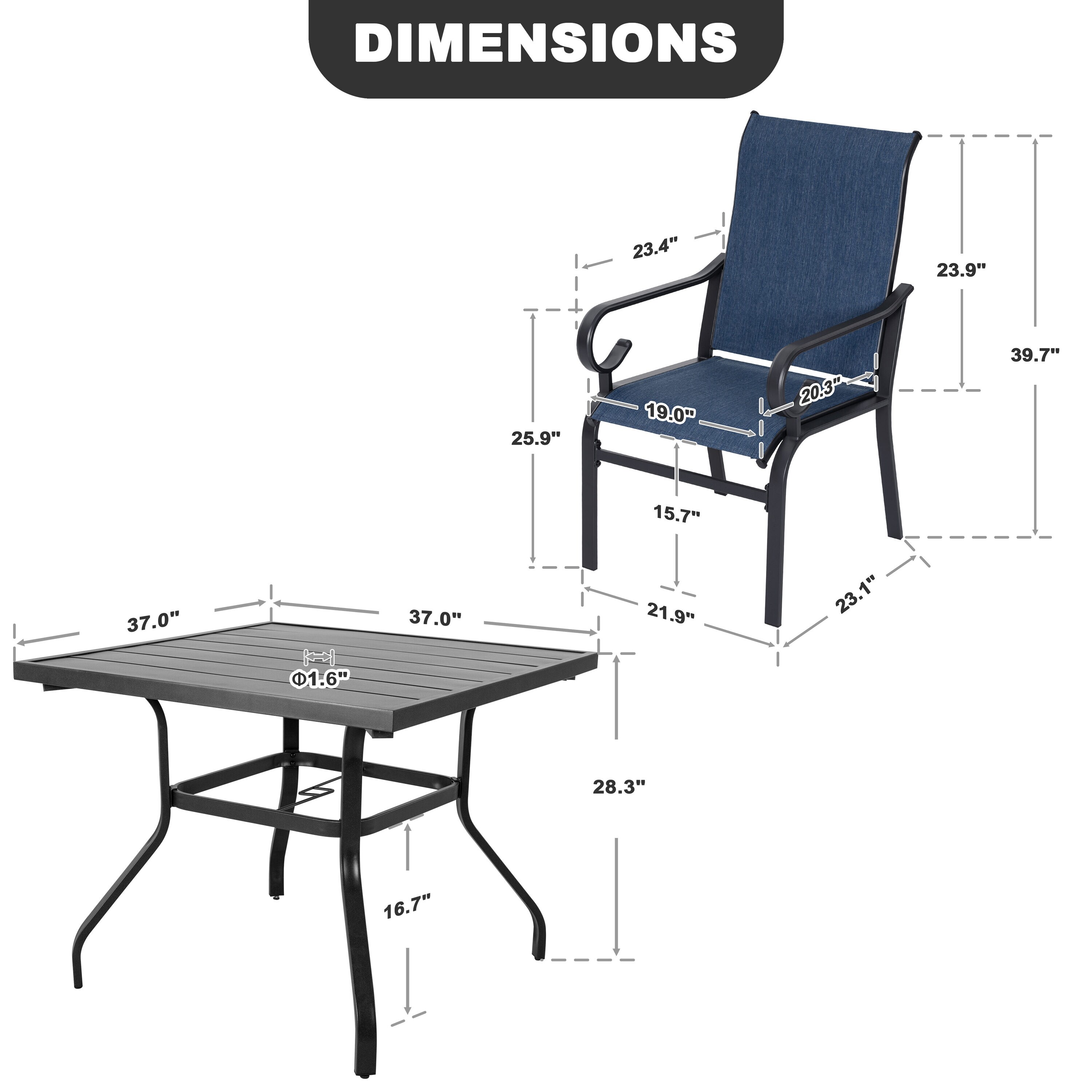 Nuu Garden SDBS001BU-501 Patio-Dining-Sets - View #3