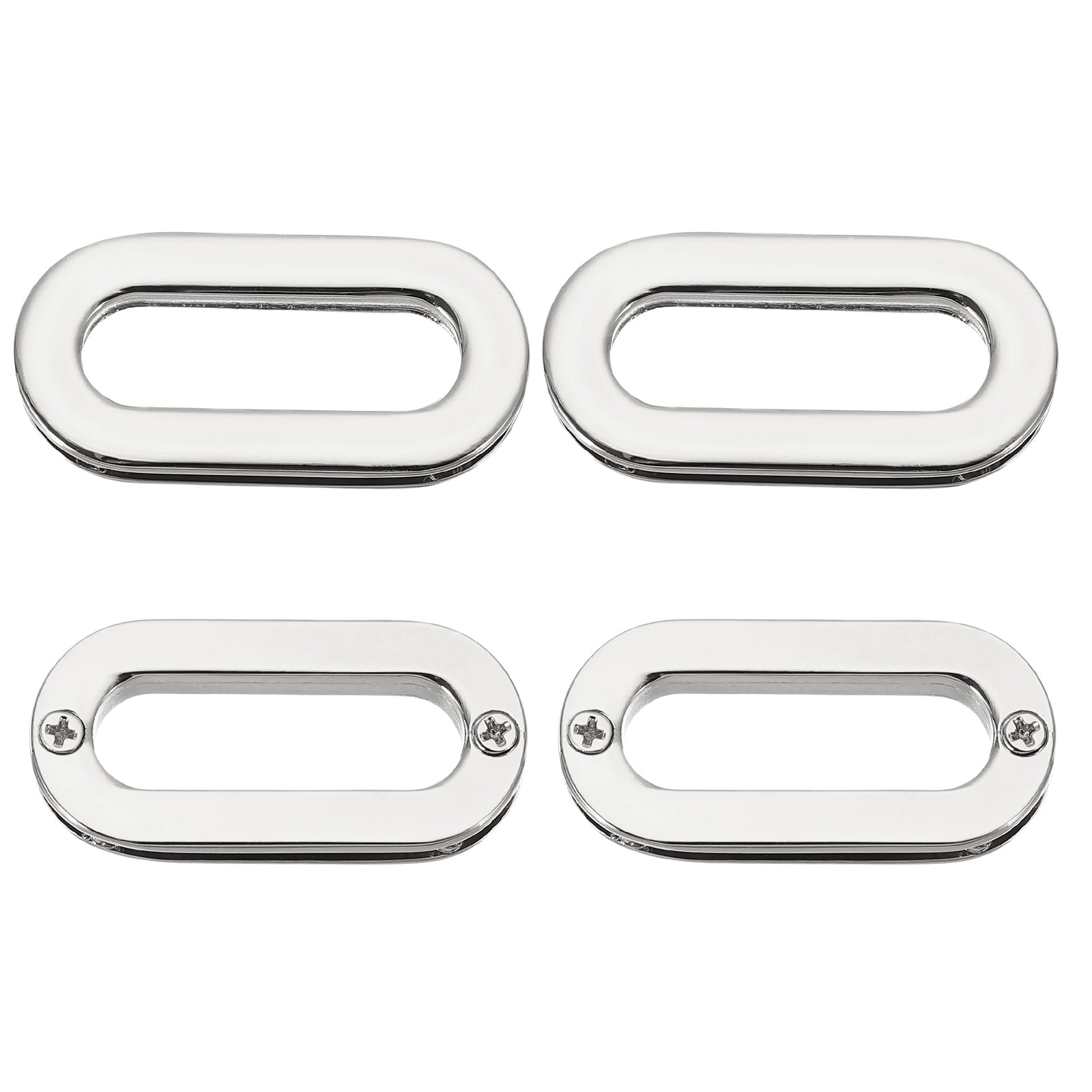 Unique Bargains 4pcs Screw Together Grommets 1-1/8 inch Alloy Screw-in Oval Eyelets Grommets Bag Loop Curtain Grommets for DIY Sewing Clothes Leather Handbag Replacement White #S26050900UX3574