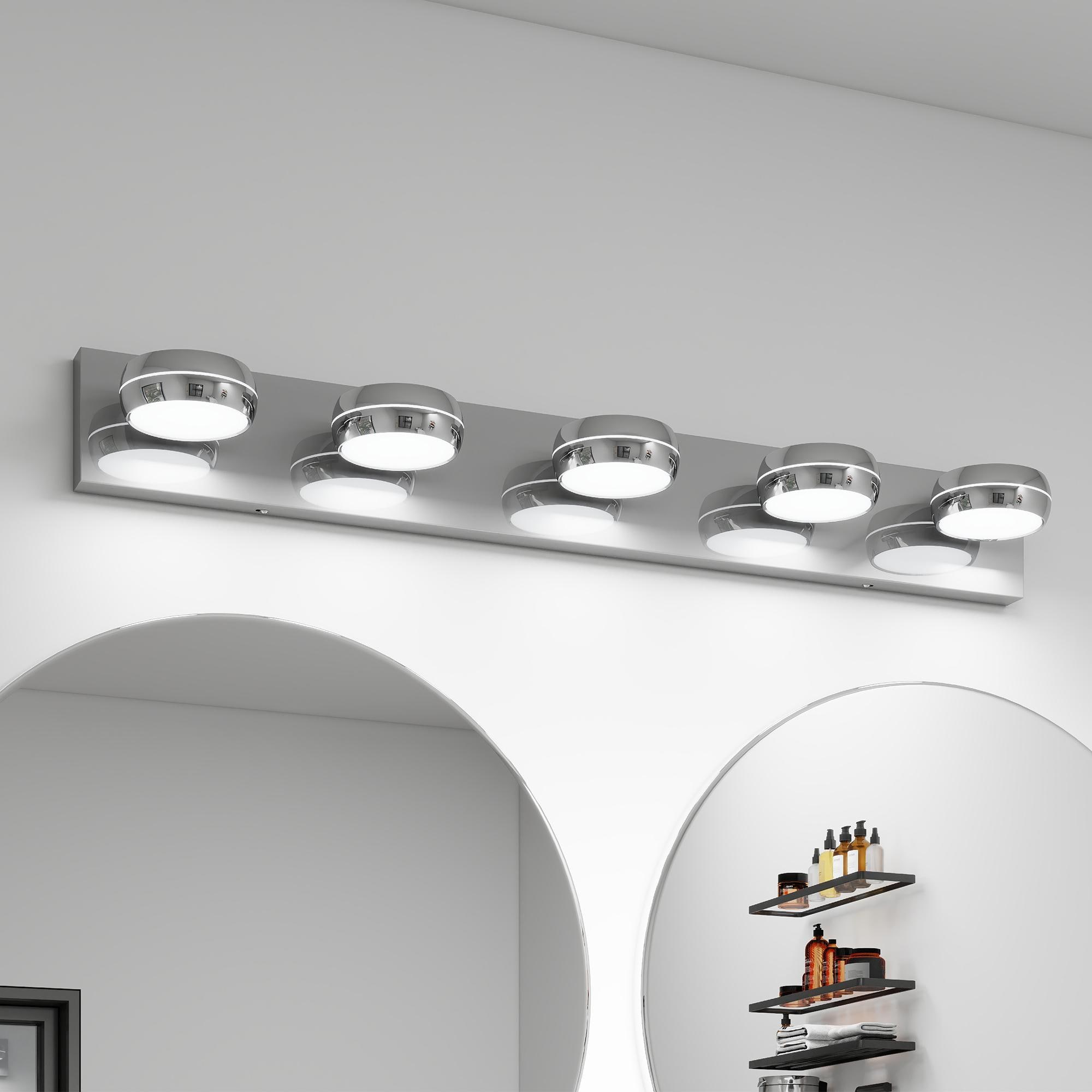 Bayfeve 35-in 5-Light Modern Chrome LED Bathroom Vanity Light Bar