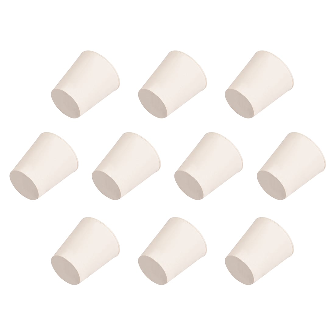 Unique Bargains - White Tapered Shaped Solid Rubber Stopper for Lab Tube Stopper Size 4 10pcs