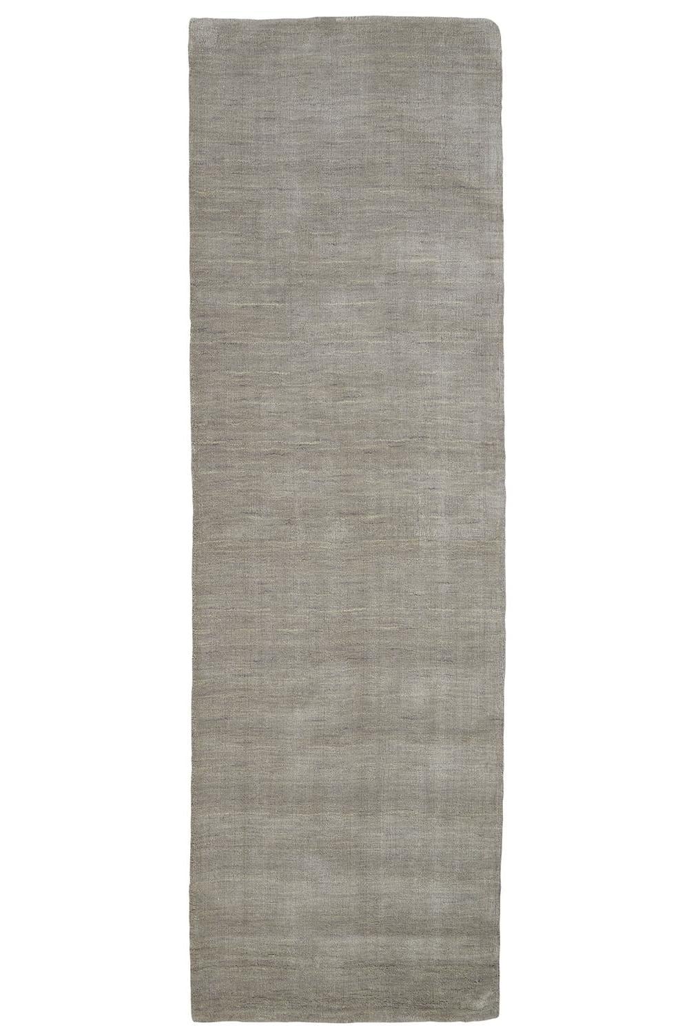 Hand-Knotted Light Gray Wool Runner Rug, 2'6" x 8'