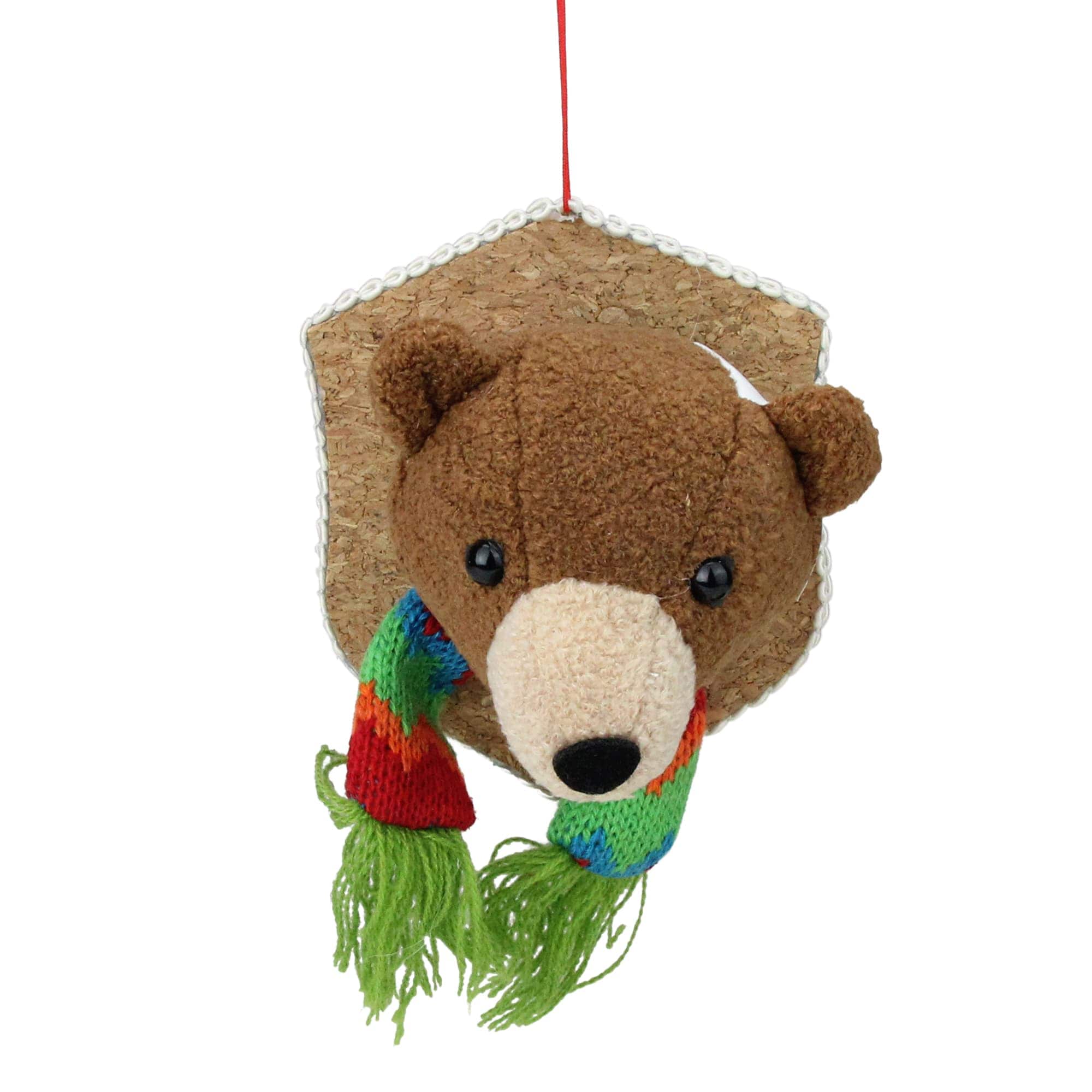 Northlight Stuffed Bear Head Christmas Ornament - 5 inch - Brown