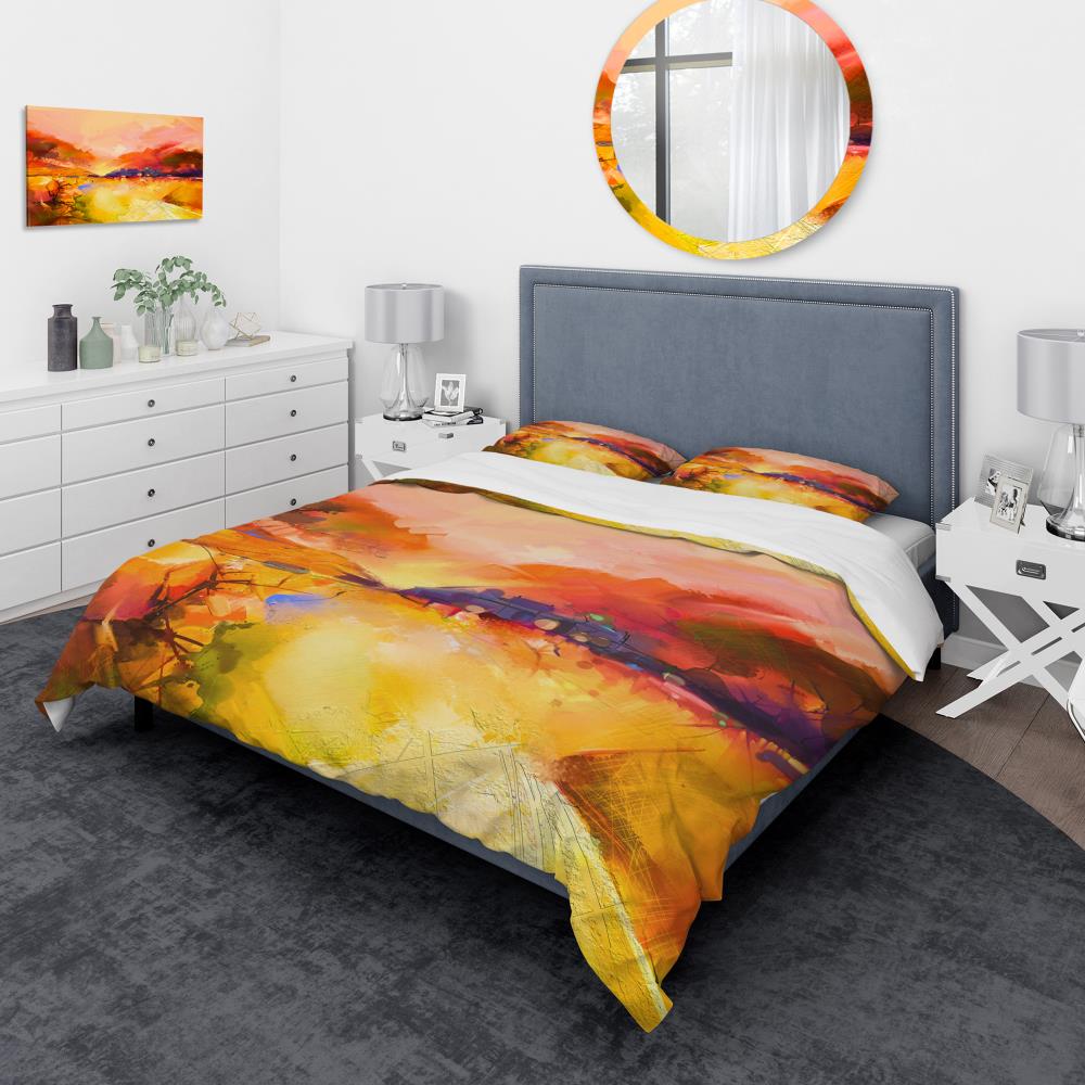 Designart BED15058-T 3 -Piece Red Twin Duvet cover Set