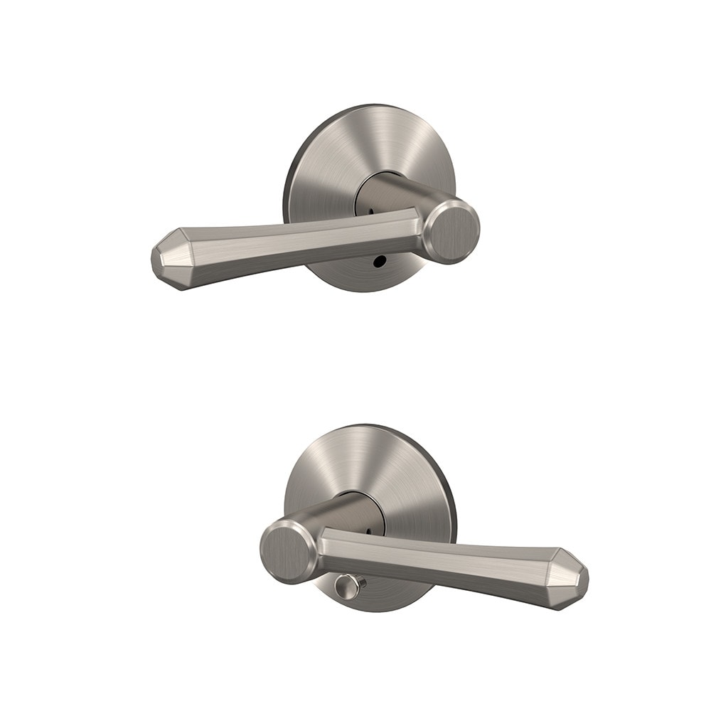 Schlage FC21 DMP 619 KIN Custom Custom Dempsey - Kinsler Satin Nickel Universal Interior Bed/Bath Hall/Closet Combined Door Handle