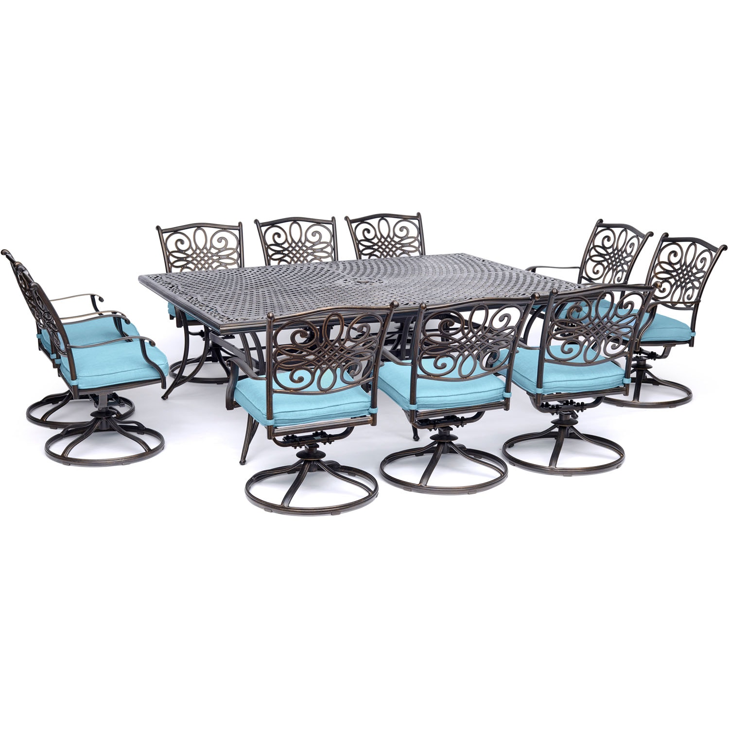 Hanover TRADDN11PCSW10-BLU Patio-Dining-Sets - View #2