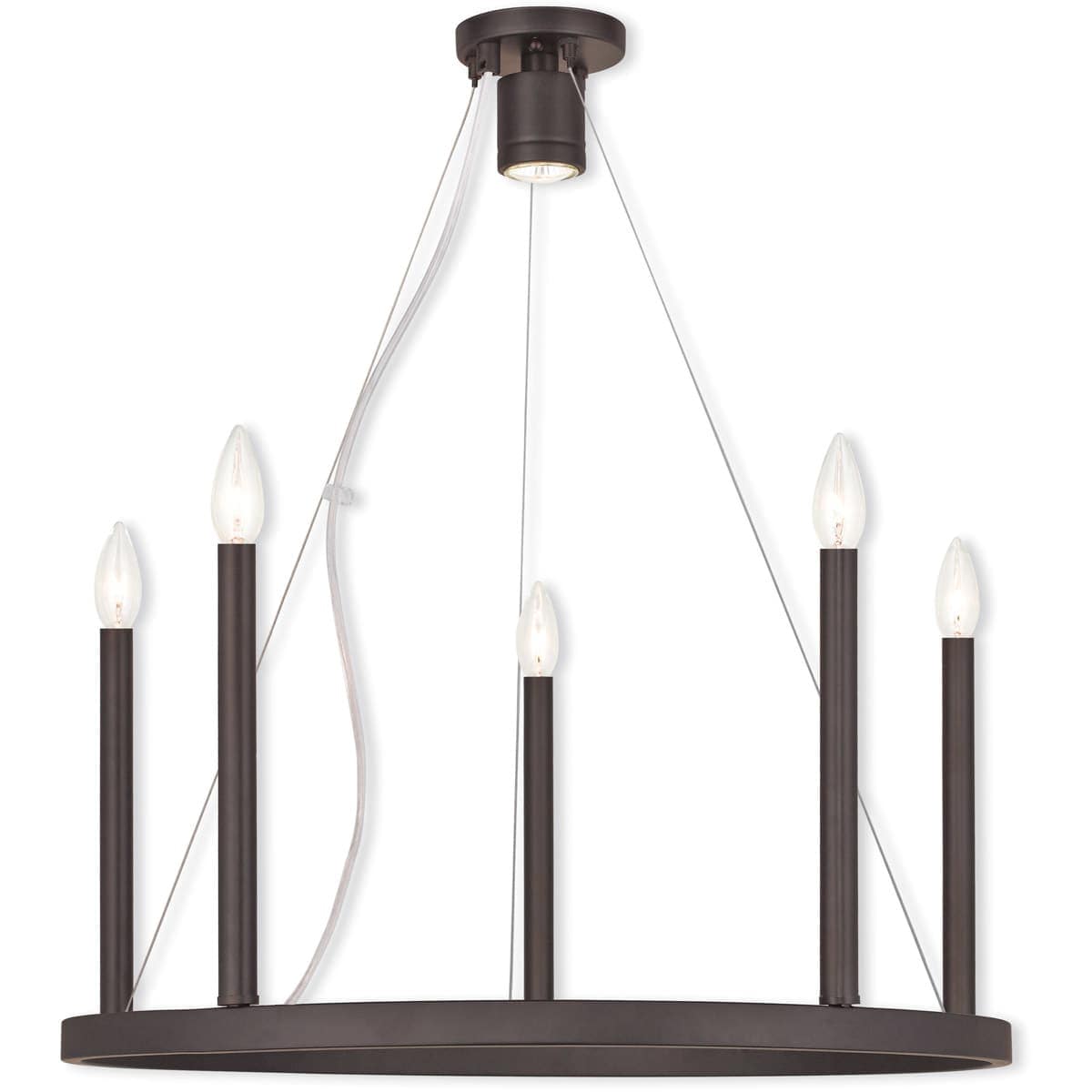 Livex Lighting  40245-07 Alpine 6 Light 24 inch Bronze Chandelier Ceiling Light