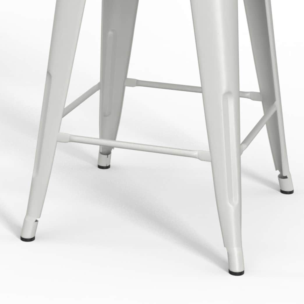 Rayne 24-Inch White Metal and Elm Wood Counter Stool Set