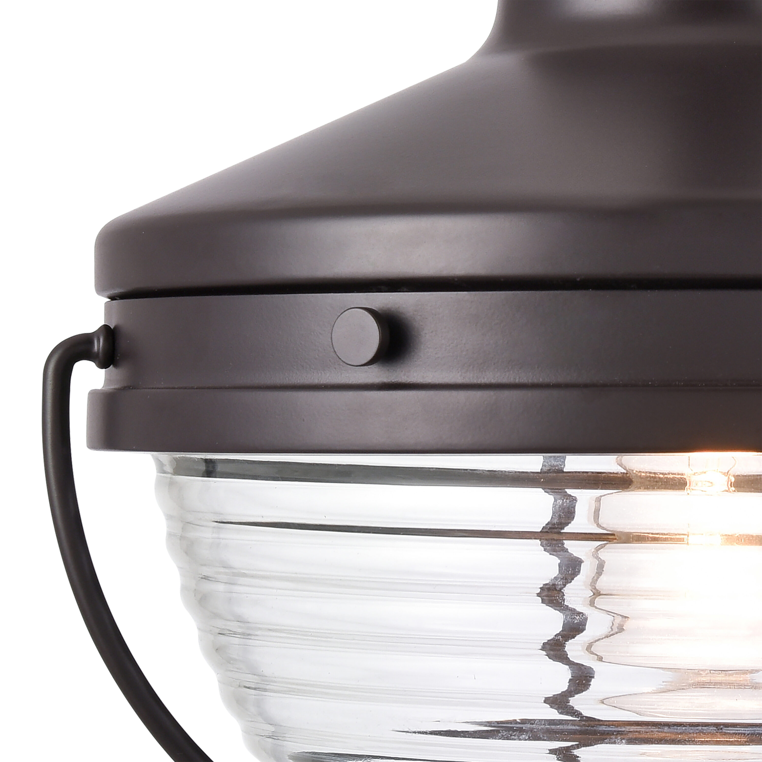 Eastport Aged Zinc Swing Arm Outdoor Wall Sconce with Ribbed Glass