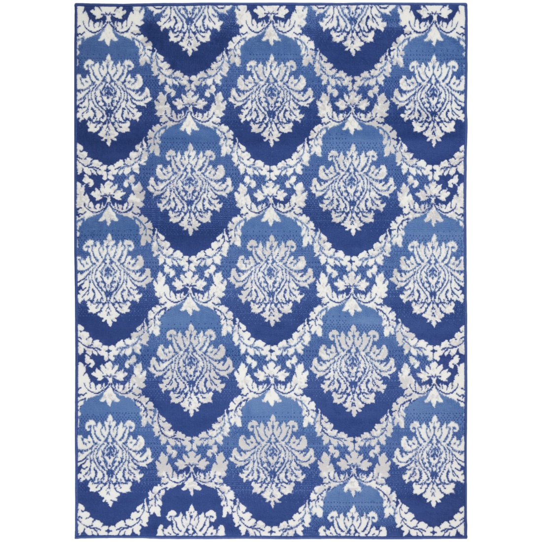 HomeRoots 4000385819 4 x 6 (ft) Polypropylene Blue Rectangular Indoor Floral Area rug