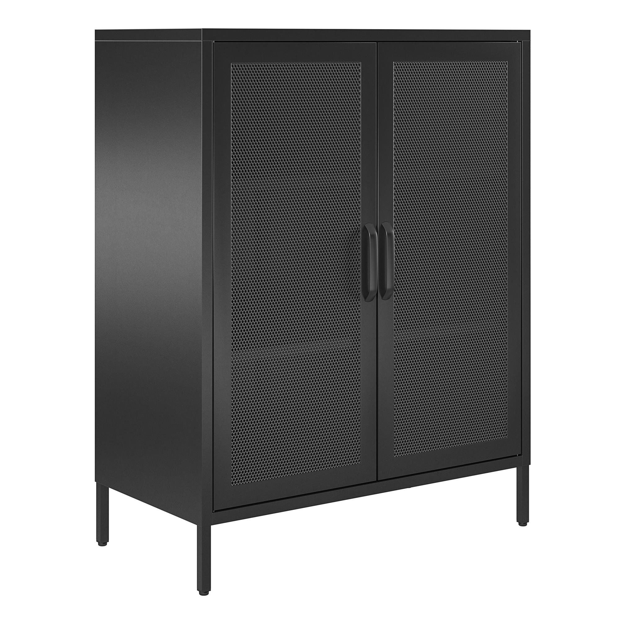 62.9 in. Black Wood Storage Cabinet Kitchen Cabinet with 2-Doors, 3-Dr