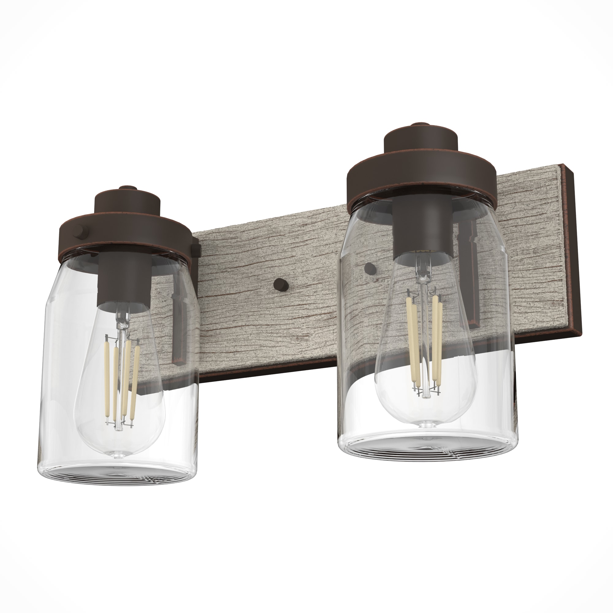 Hunter Devon Park 14.75-in 2-Light Onyx Bengal Finish LED Farmhouse ...