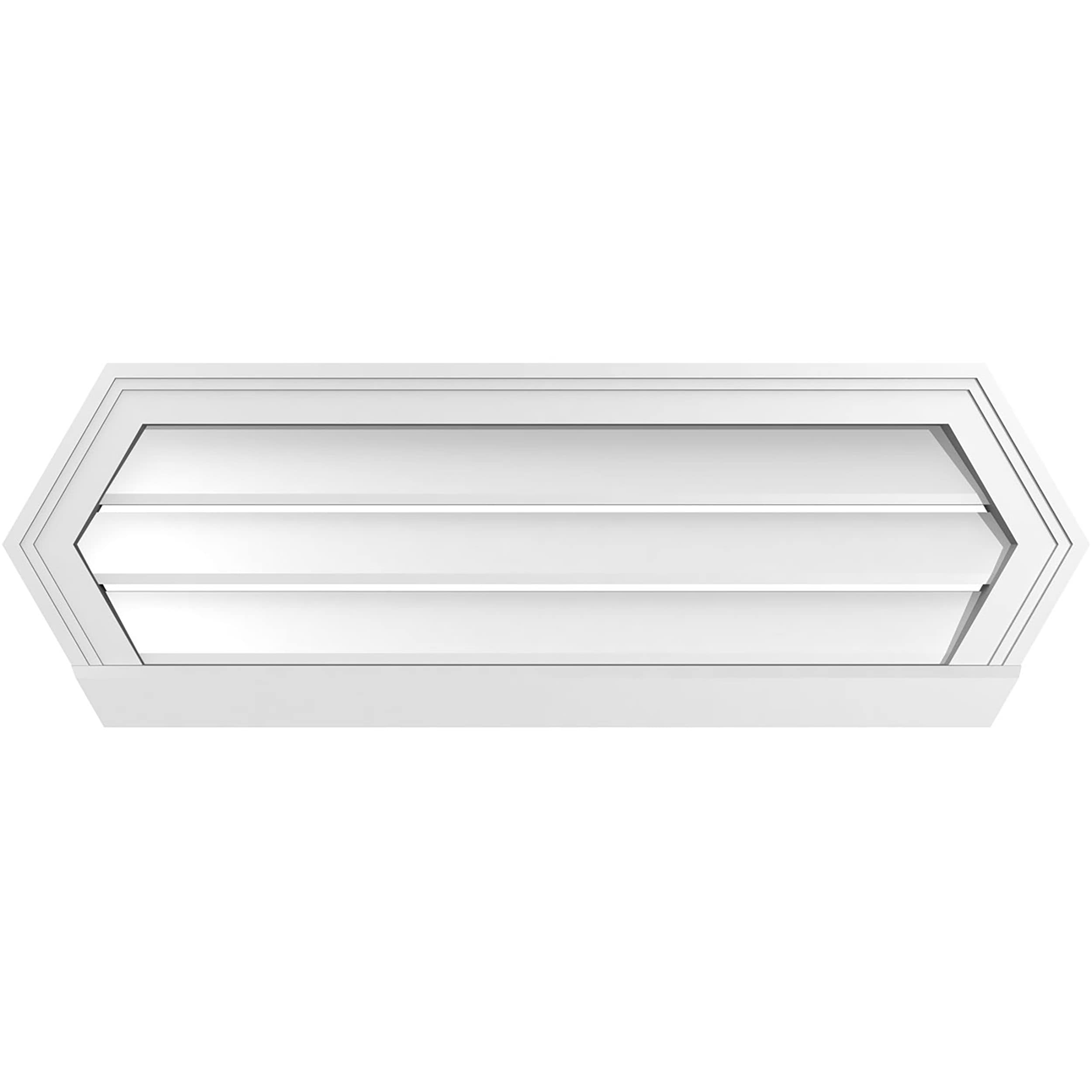 Ekena Millwork GVPHP36X1203SF 36-Inches x 12-Inches Off-white Peaked PVC Gable Louver Vent