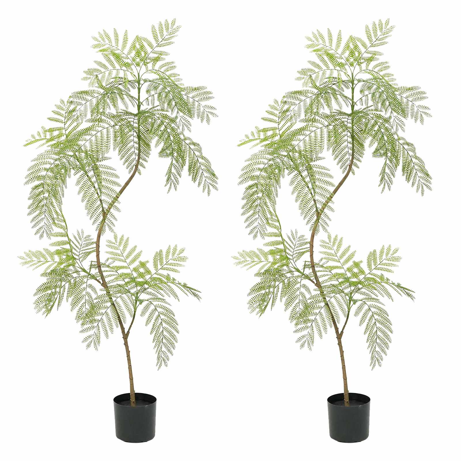 Armen Living WLS-FQZOL-VWGTCFGK 2Pcs Artificial Tree Decoration Realistic Leaves And Adjustable Branches Lifelike Faux Tree Artificial Jacaranda Trees For Home Indoor Decor