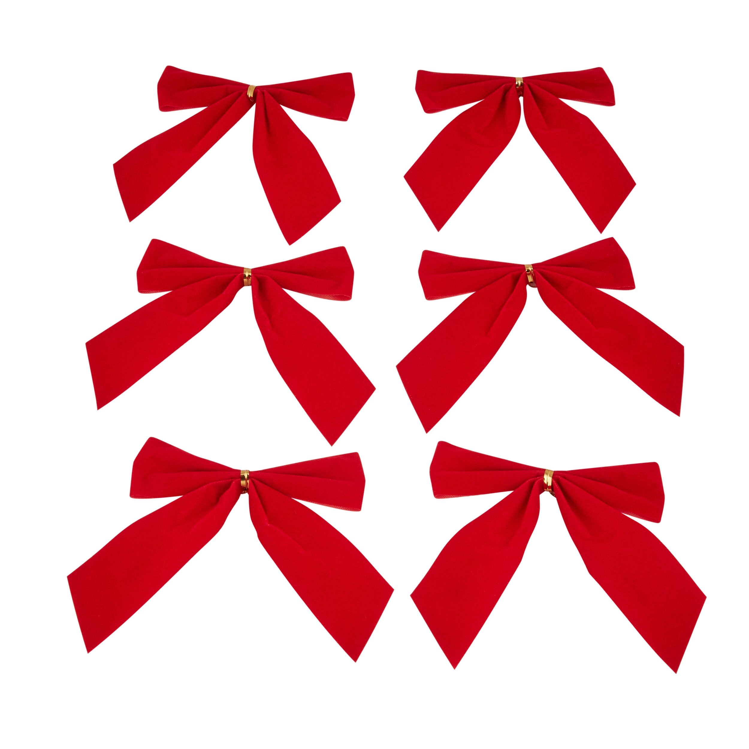 Iconikal Mini Small Velvet Bows, Red, 3.5 x 3.5-Inch, 72-Pack