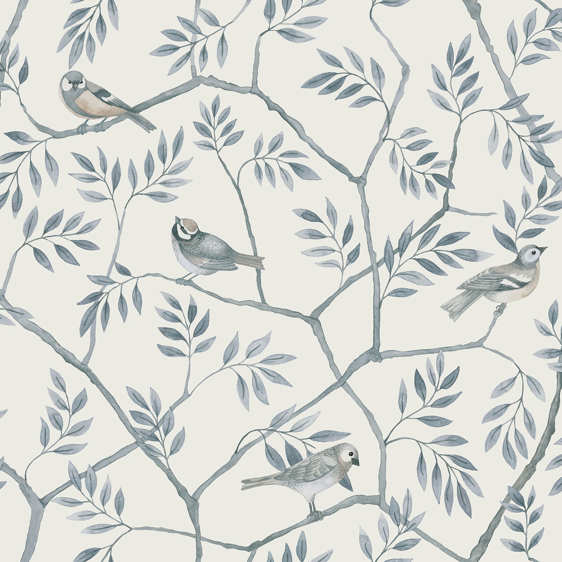 A-Street Prints 2948-27016 Spring 56.4-Sq. Feet Light Blue Non-woven Ivy/Vines Unpasted Wallpaper