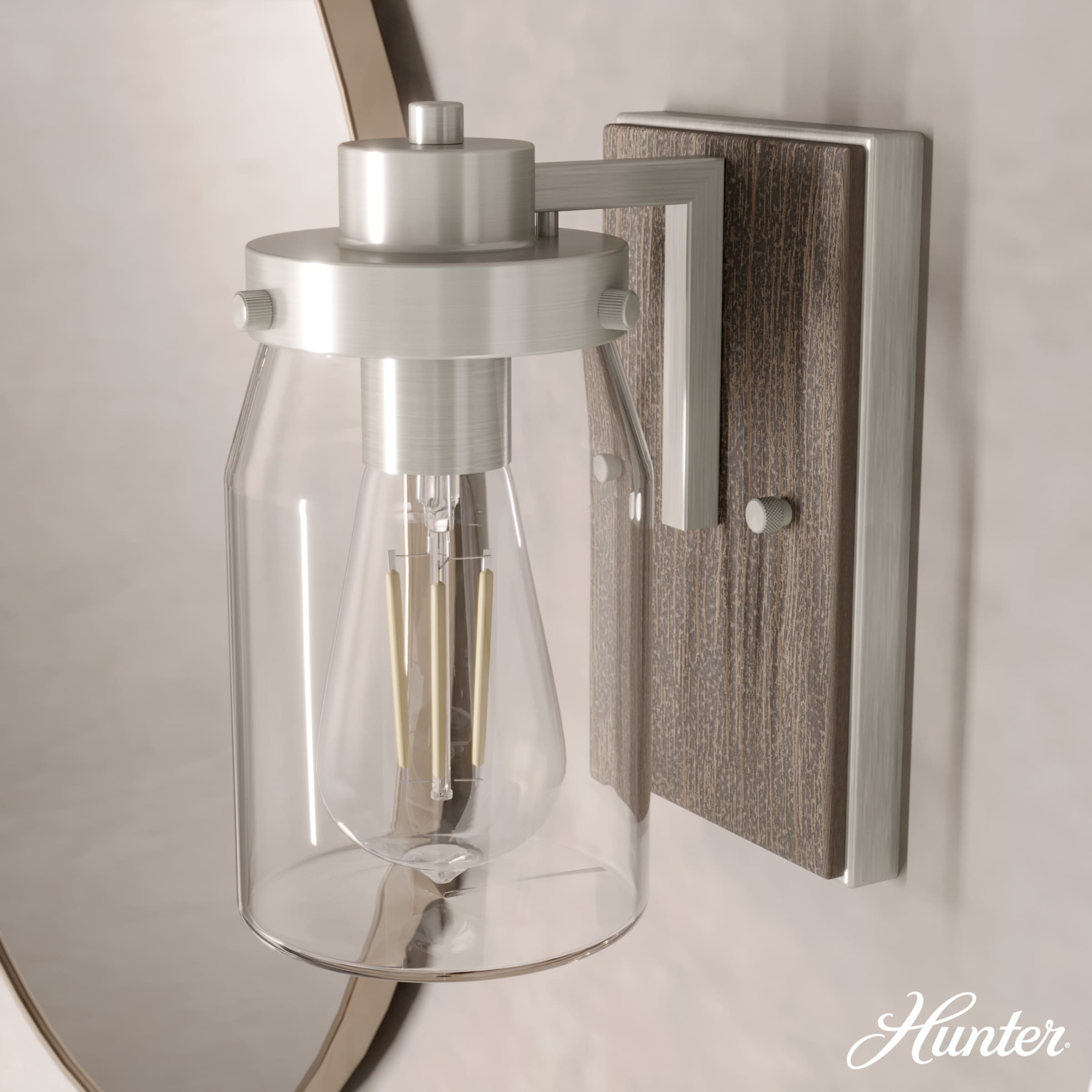 Devon Park 8.5'' Rustic Dimmable Nickel Wall Sconce
