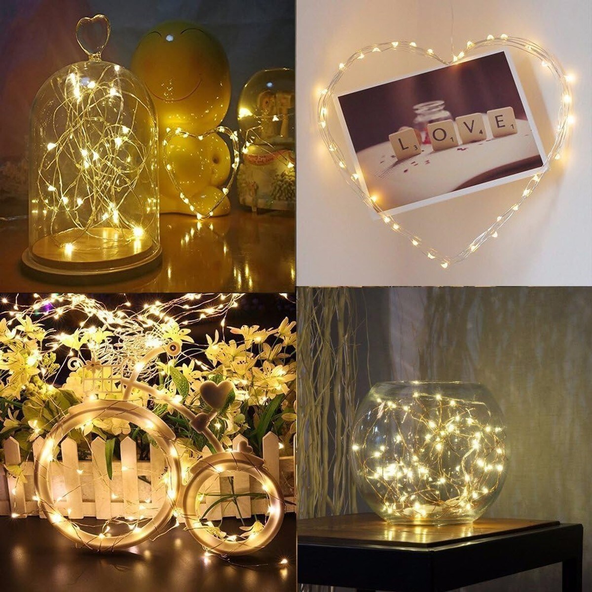 Axinabu 6 Pack 6.6Ft Battery Operated LED String Lights with 20 Warm ...