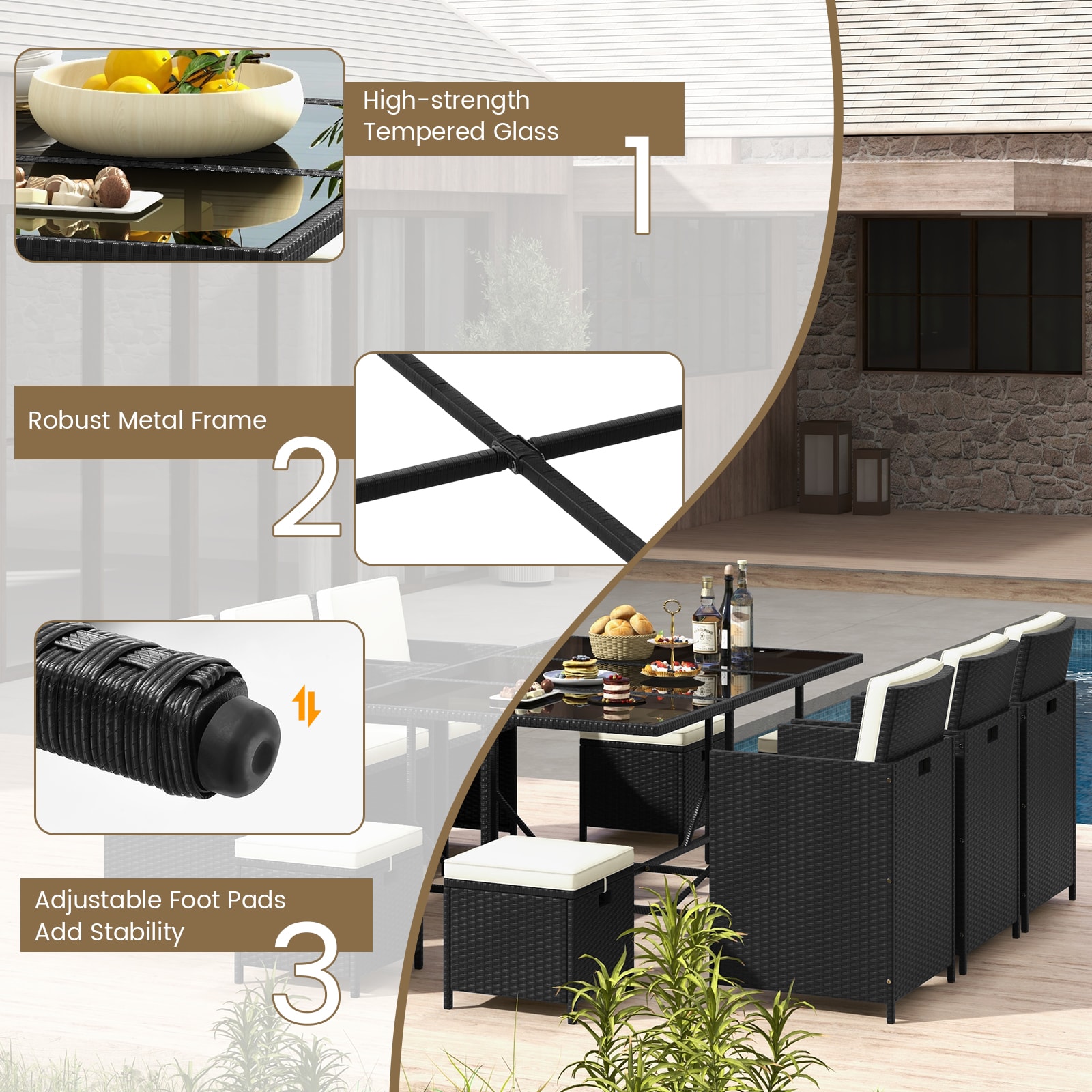 Forclover HYFW-702WH+ Patio-Dining-Sets - View #8