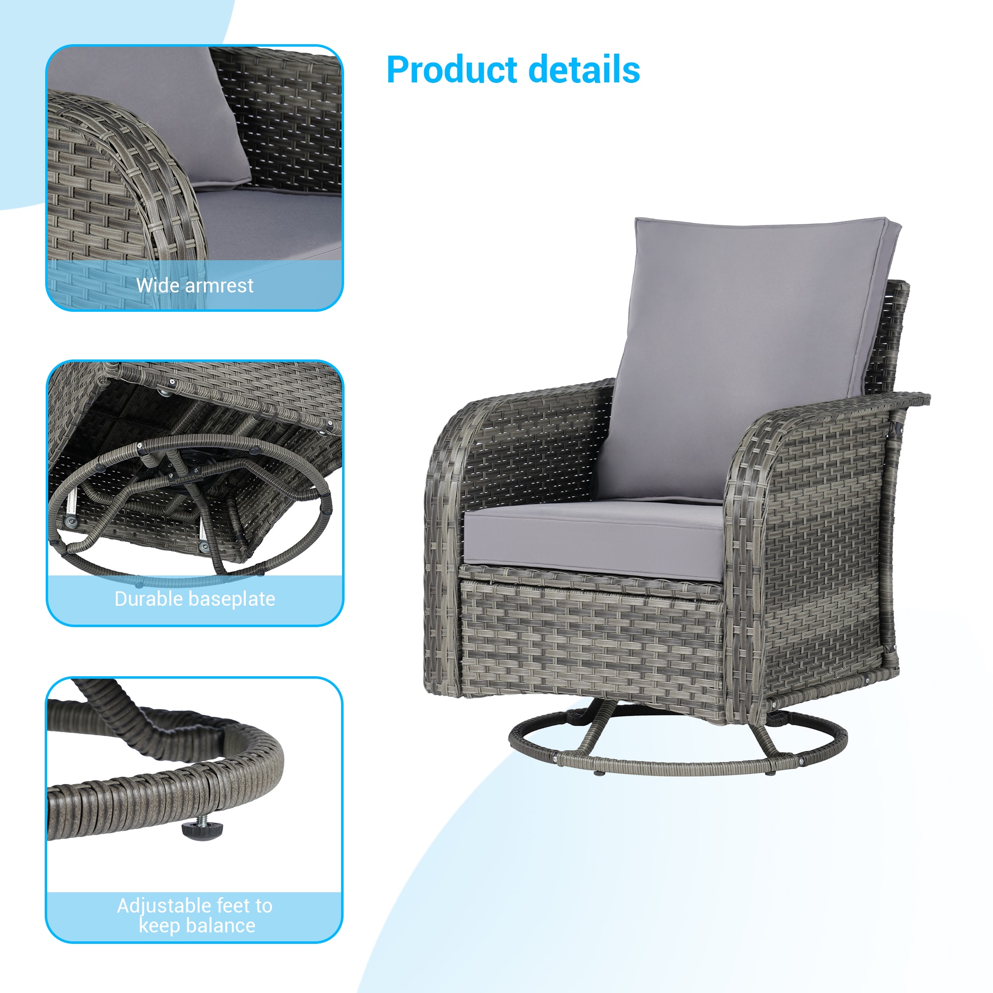 SANSTAR L-WS802-LY-8V1 Patio-Conversation-Sets - View #7