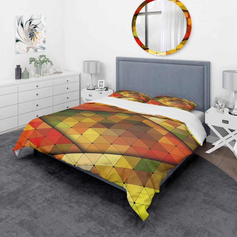 Designart BED19112-Q 3 -Piece Red Queen Duvet cover Set