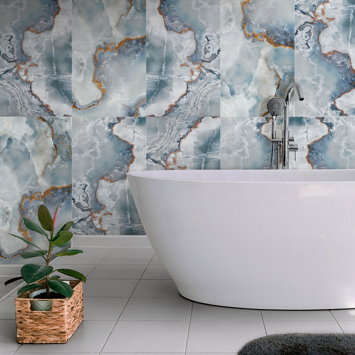 Splendor 24'' x 48'' Blue Porcelain Rectified Tile