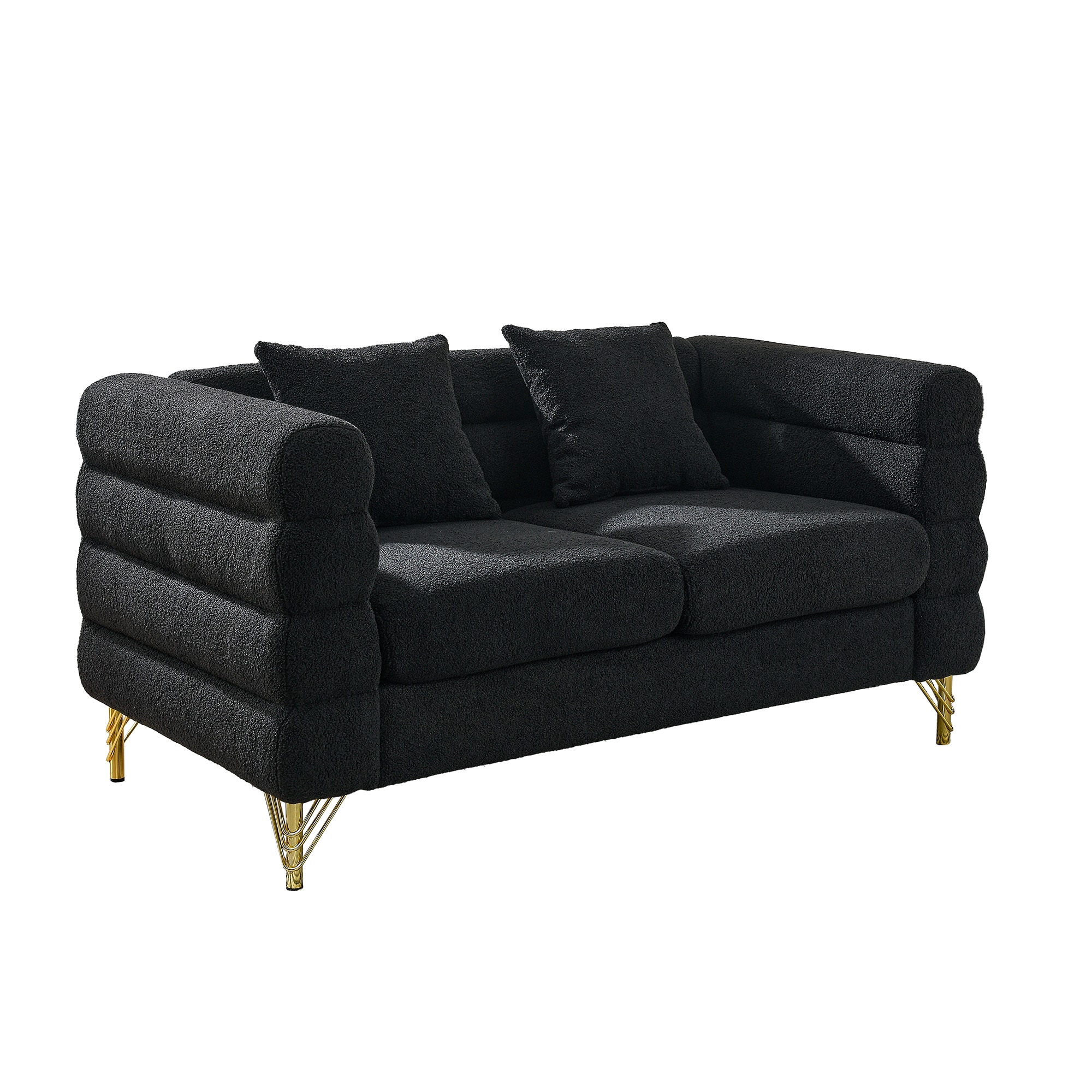 Bybafun YA3700442 60-Inches Modern Black 2 -seater Reclining Loveseat