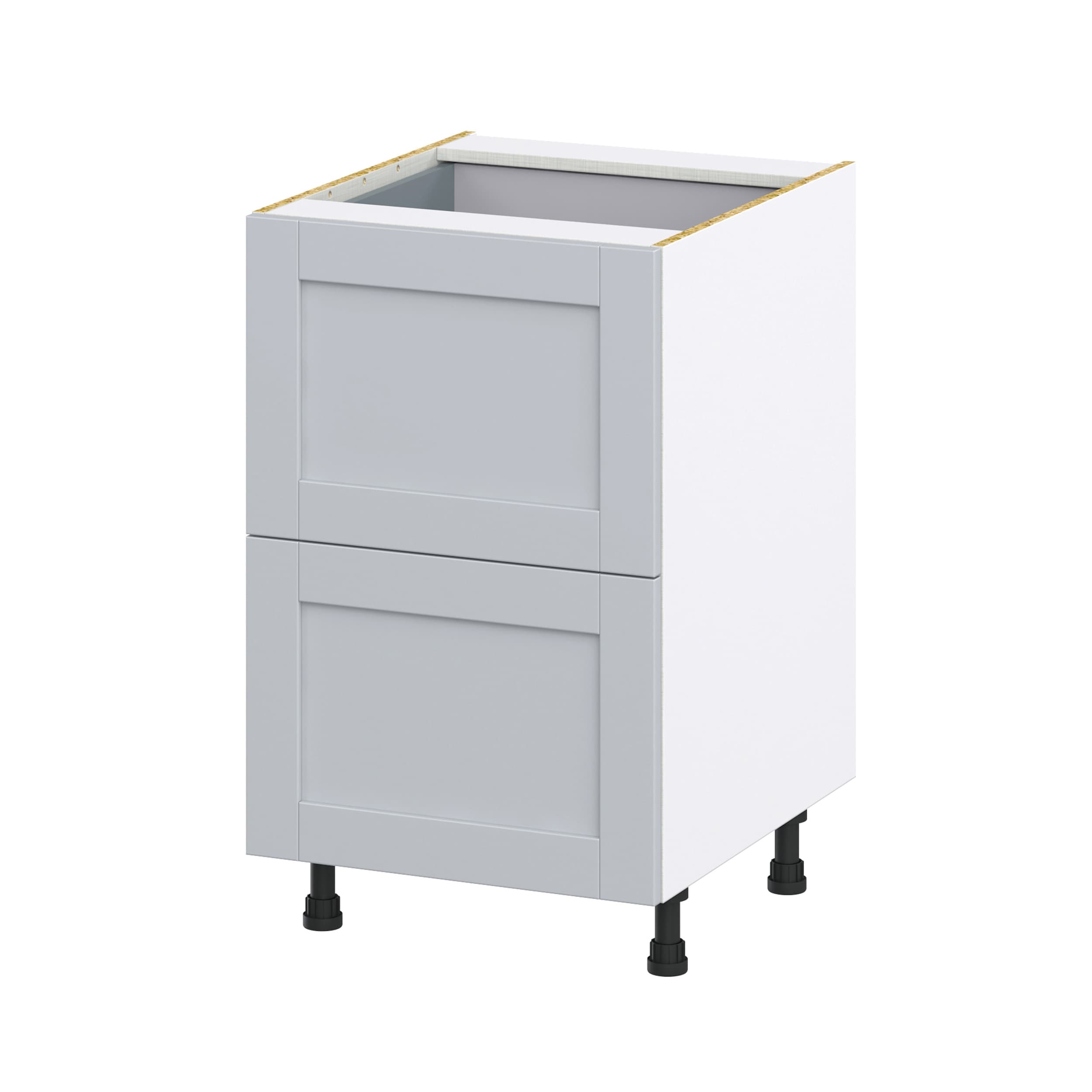 Hugo&Borg DSB2D21I1-CH Charlesberg 21-in W x 34.5-in H x 24-in D Light Gray 3 -Drawers Drawer Base Fully assembled Cabinet ( Recessed panel Shaker )