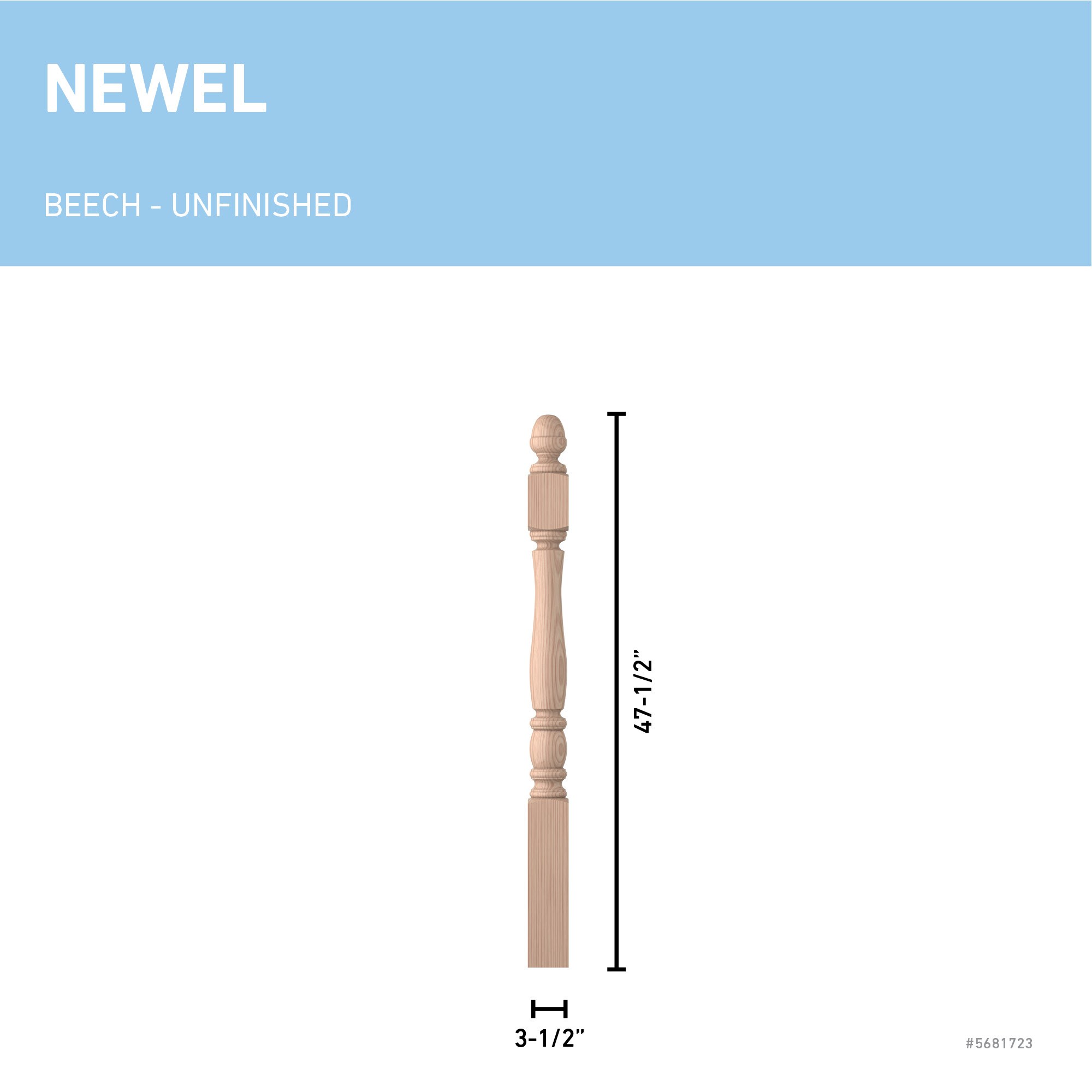 L.J. Smith Stair Systems LJP-3340-B Interior-Stairpart-Newel-Posts - View #3