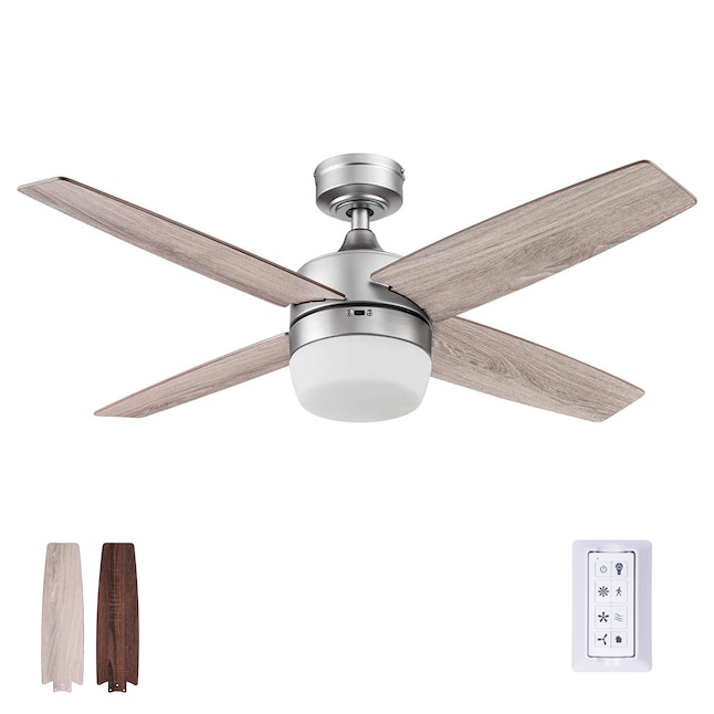 Prominence Home Atlas 44 In Pewter Indoor Ceiling Fan With Light Remote 4 Blade The Fans Department At Com - Pewter Ceiling Fans With Remote