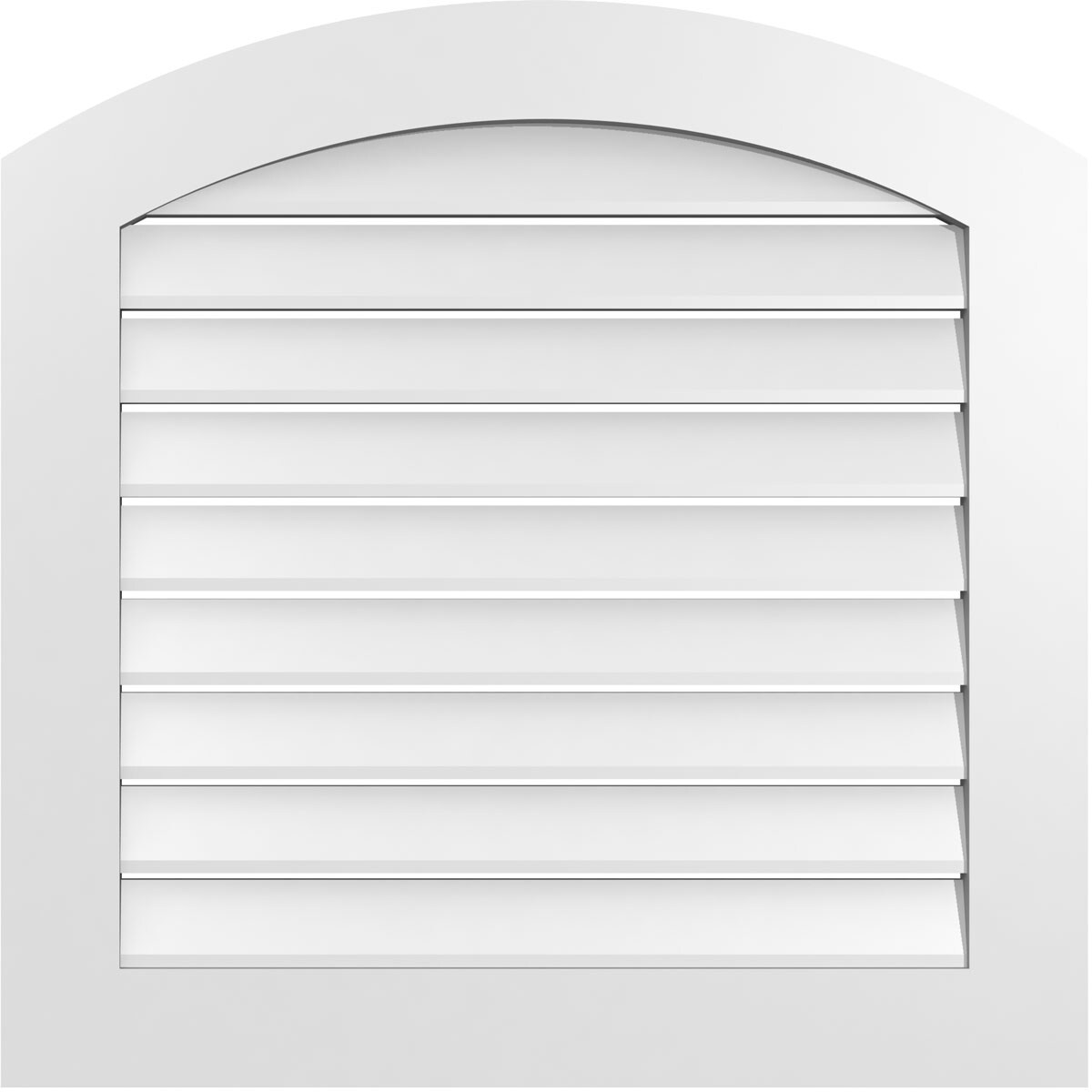 Ekena Millwork GVPAR32X3201SF 32-Inches x 32-Inches Off-white Round top PVC Gable Louver Vent