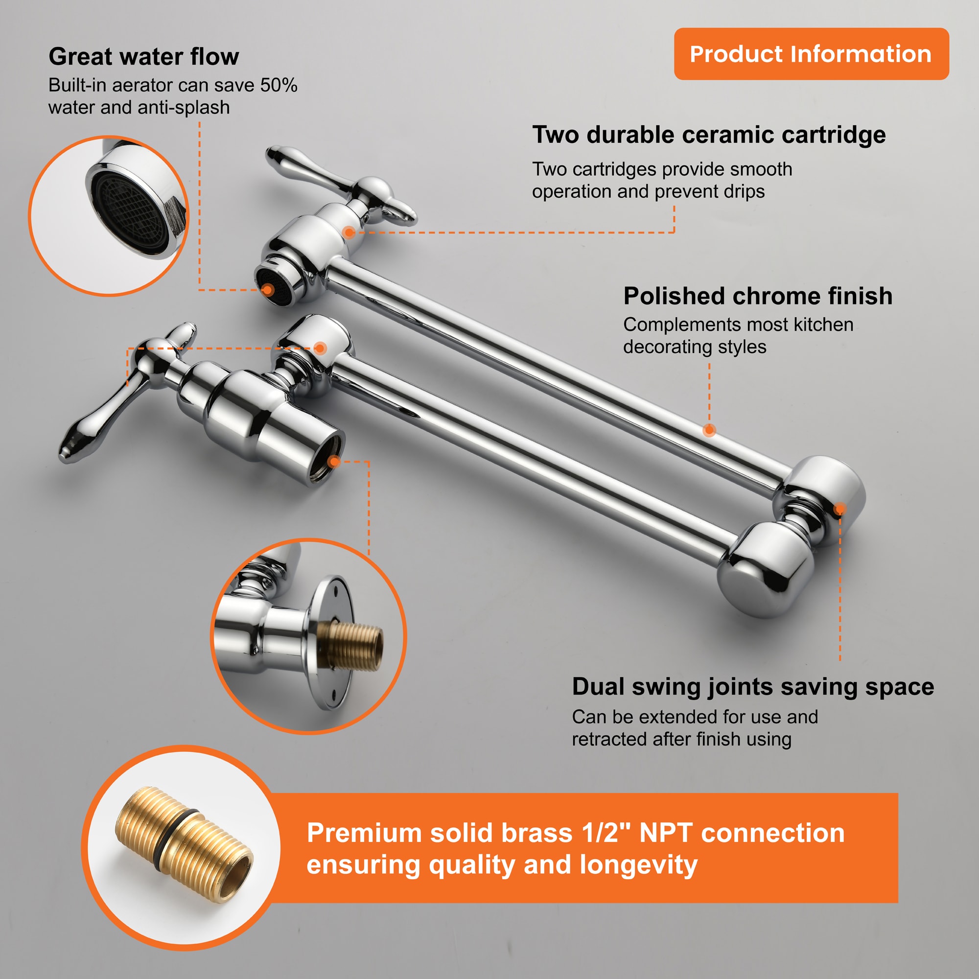 WELLFOR SMG-11009CP Kitchen-Faucets - View #8